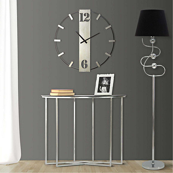 Horloge en métal Silvery 61x4.5x63 cm