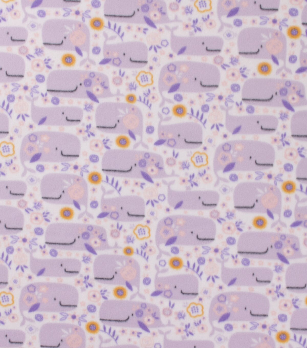 Purple Whale Blizzard Fleece Fabric