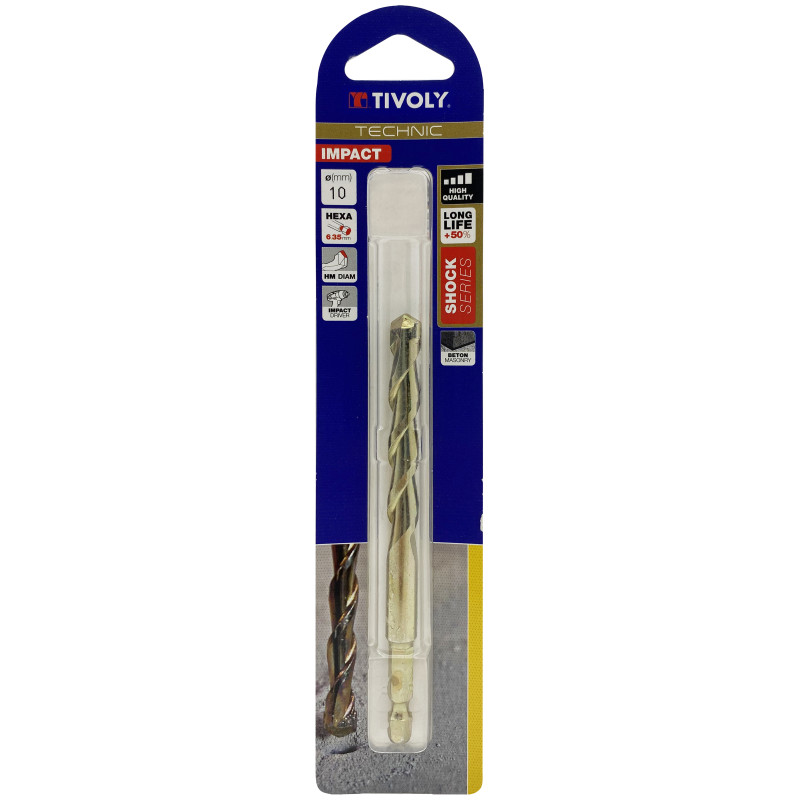 Foret hexagonal Shock pour béton Ø 10 x 120 mm TIVOLY