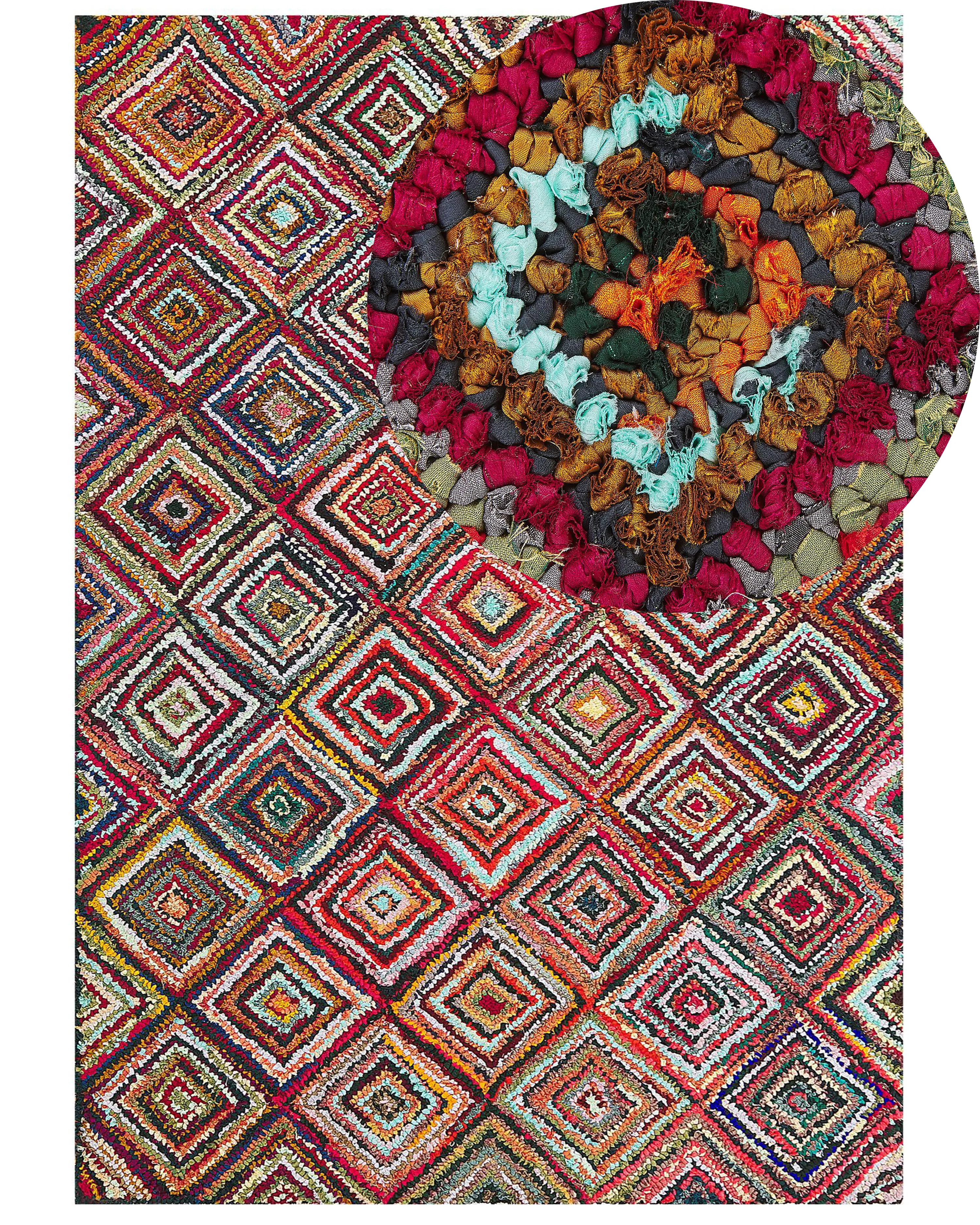 Rug KAISERI Multicolour 140 x 200 cm Cotton