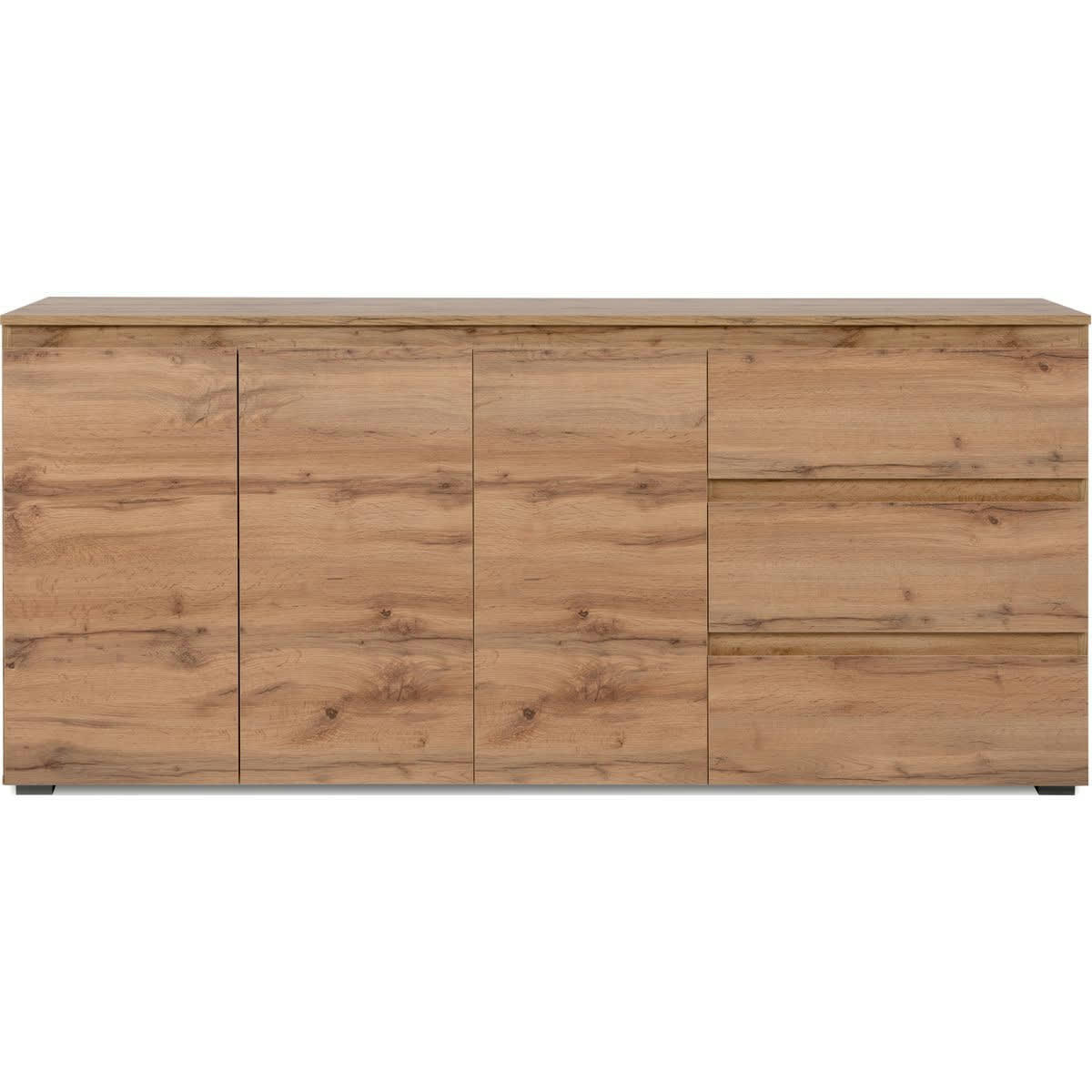 MEDEA - Buffet 3 portes 3 tiroirs effet chêne 178,5 cm