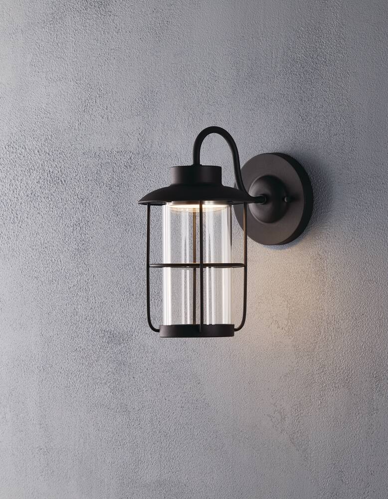 NOMA LED Clear Glass Outdoor Down Wall Light, Matte Black