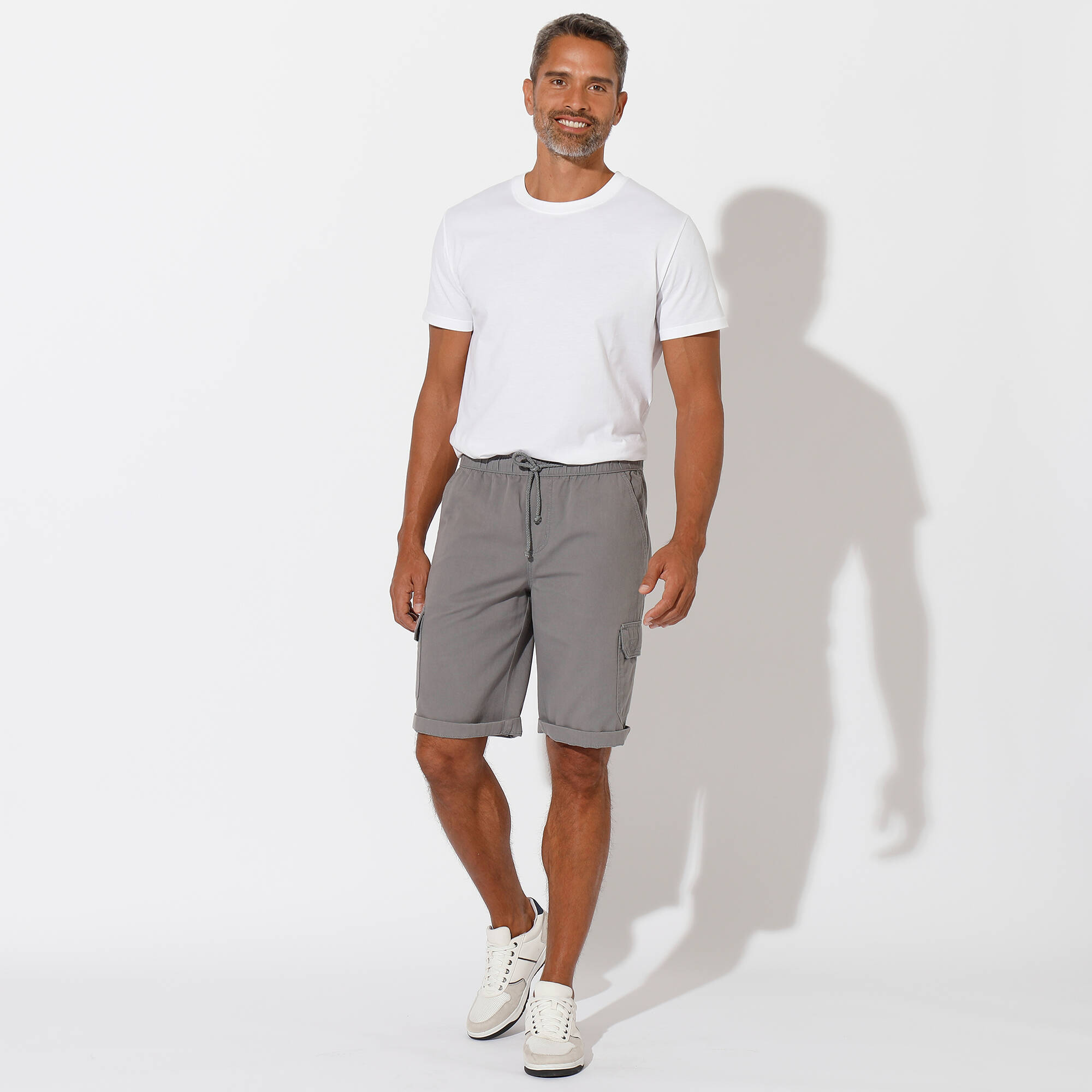 Bermuda cargo gabardine élastiqué