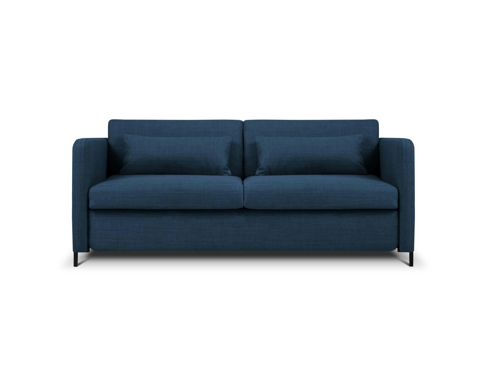 YANIS - Canapé Convertible 2 places en Tissu Structurel Bleu