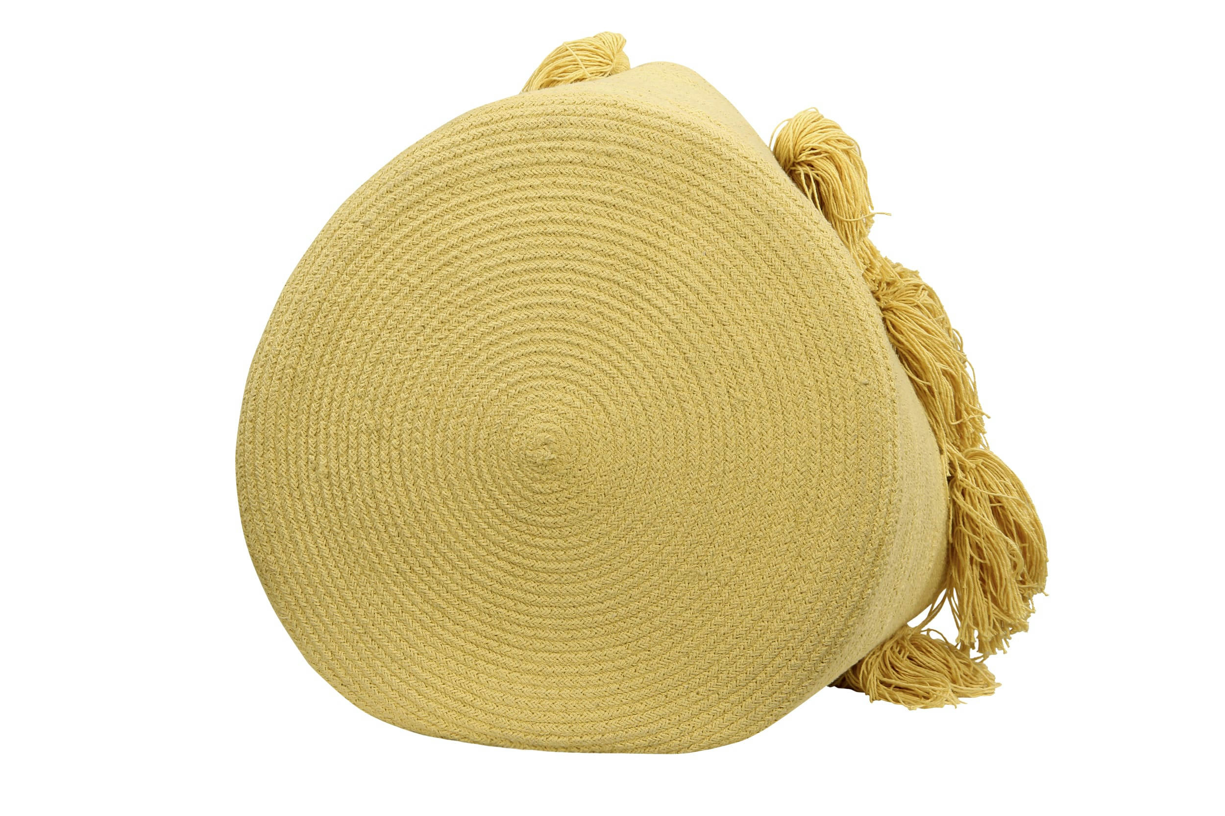 TASSELS - Panier en coton jaune 30xØ45