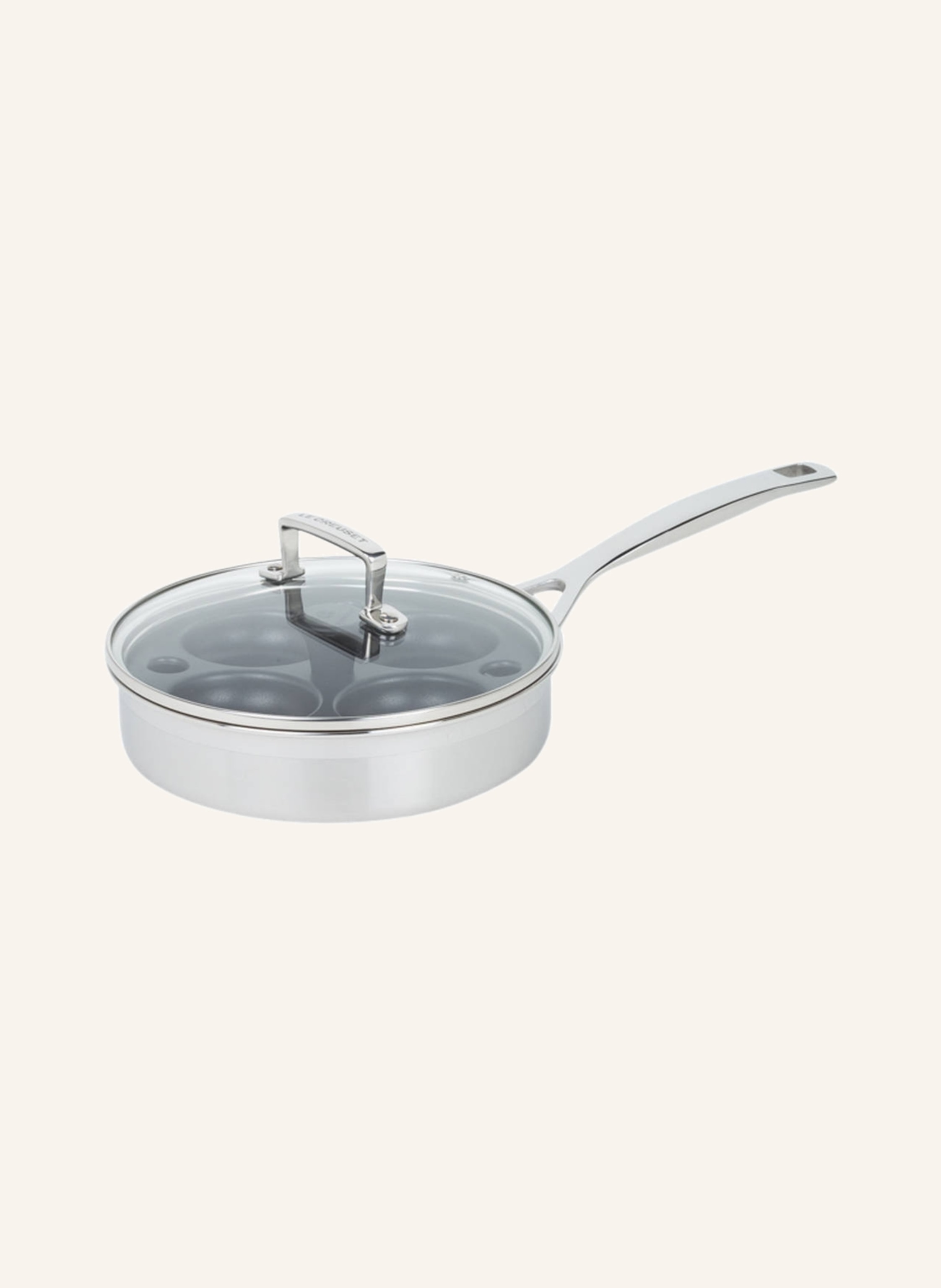 LE CREUSET Sauté-Pfanne 3-ply mit Pochiereinsatz und Glasdeckel