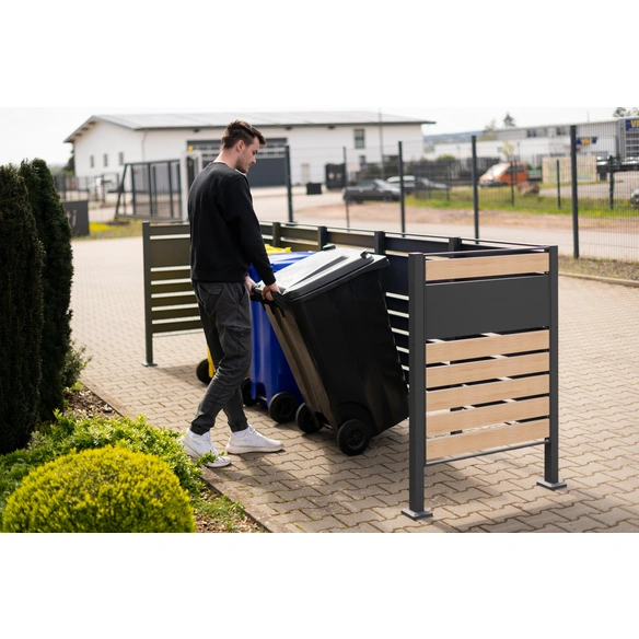 Mülltonnenbox »Planum«, BxHxT: 410 x 120 x 90 cm, für 5 x 240 L Mülltonnen, Stahl