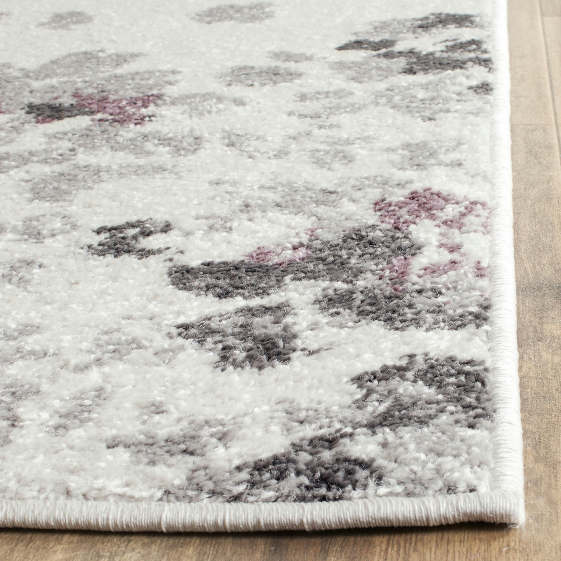 ADIRONDACK - Tapis de salon interieur en ivoire & violet, 122 x 183 cm