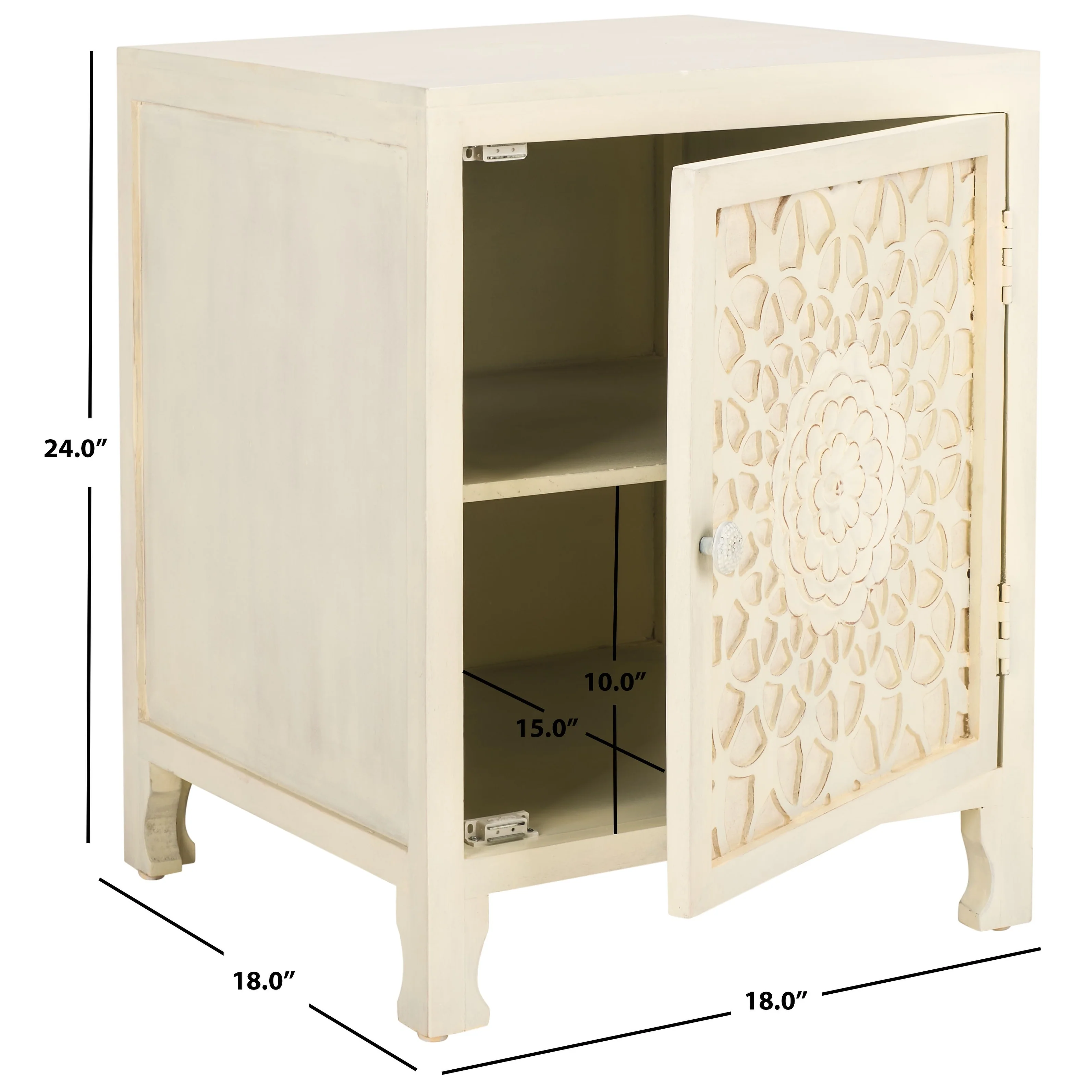 SAFAVIEH Mergita 2-Shelf Single Door Nightstand
