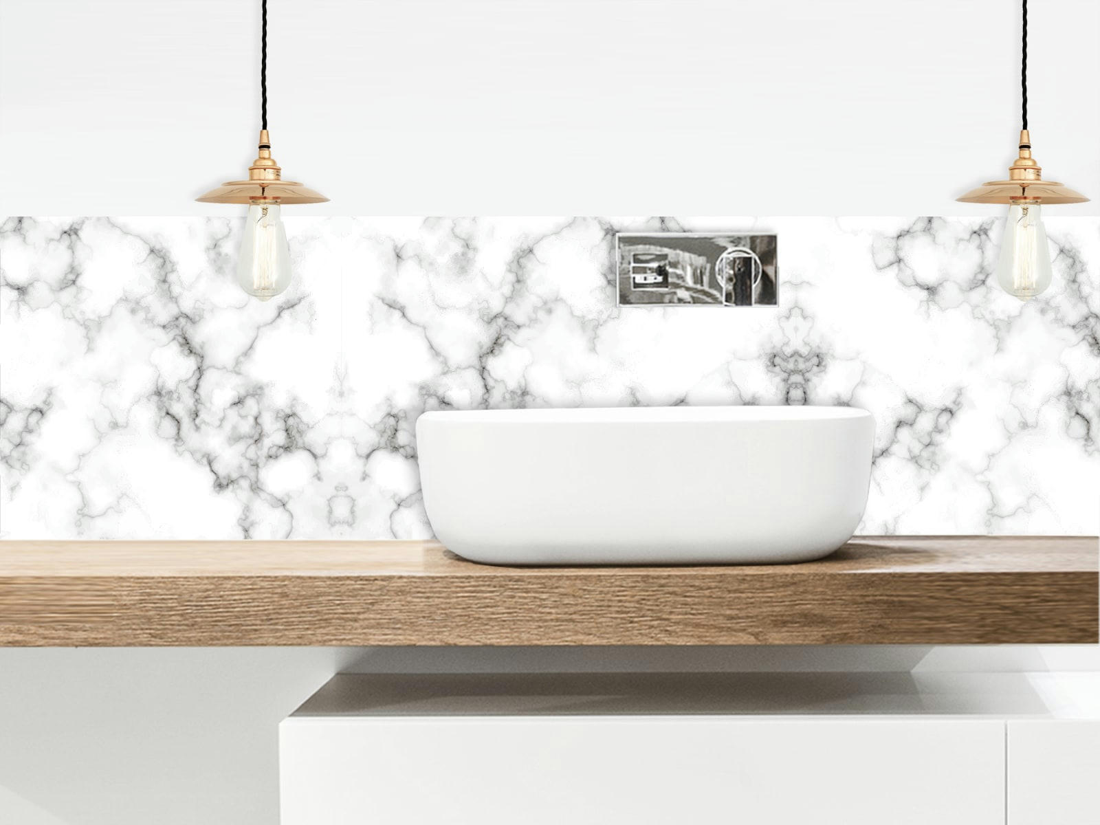 - Crédence adhésive marbre blanc 40cmx2m