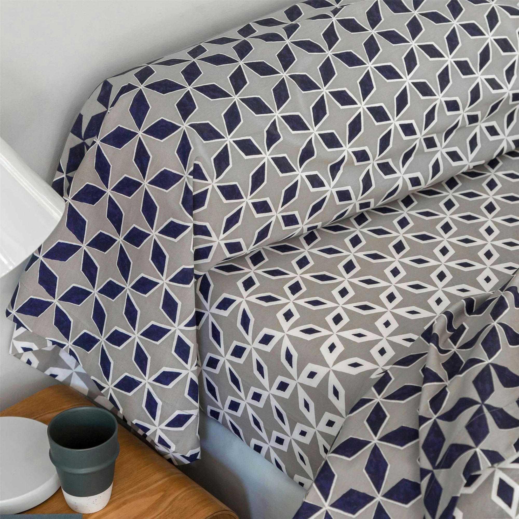 THIBAULT - Drap-housse 140x190x28 gris en coton