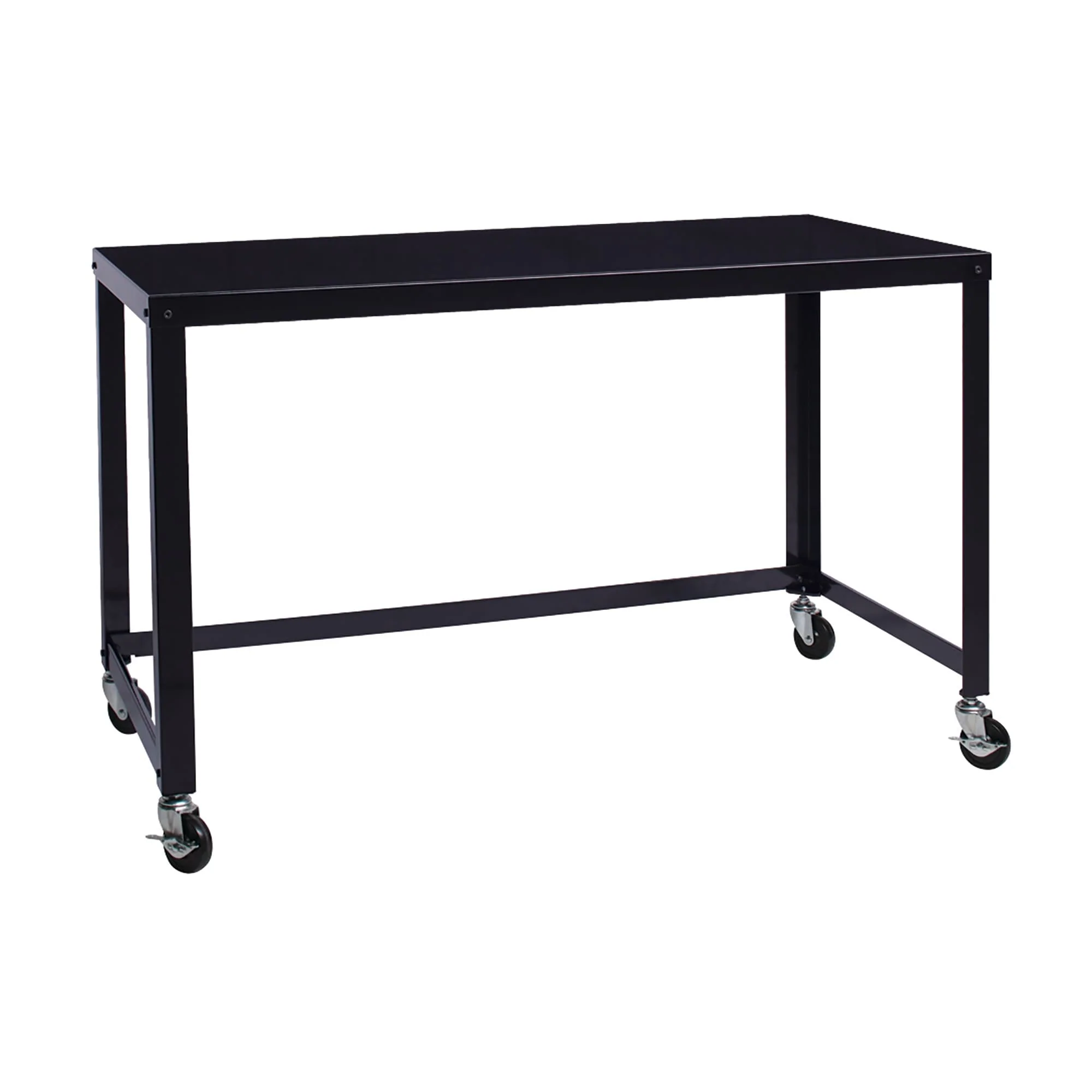 Space Solutions 48-inch Wide Mobile Metal Desk, Black