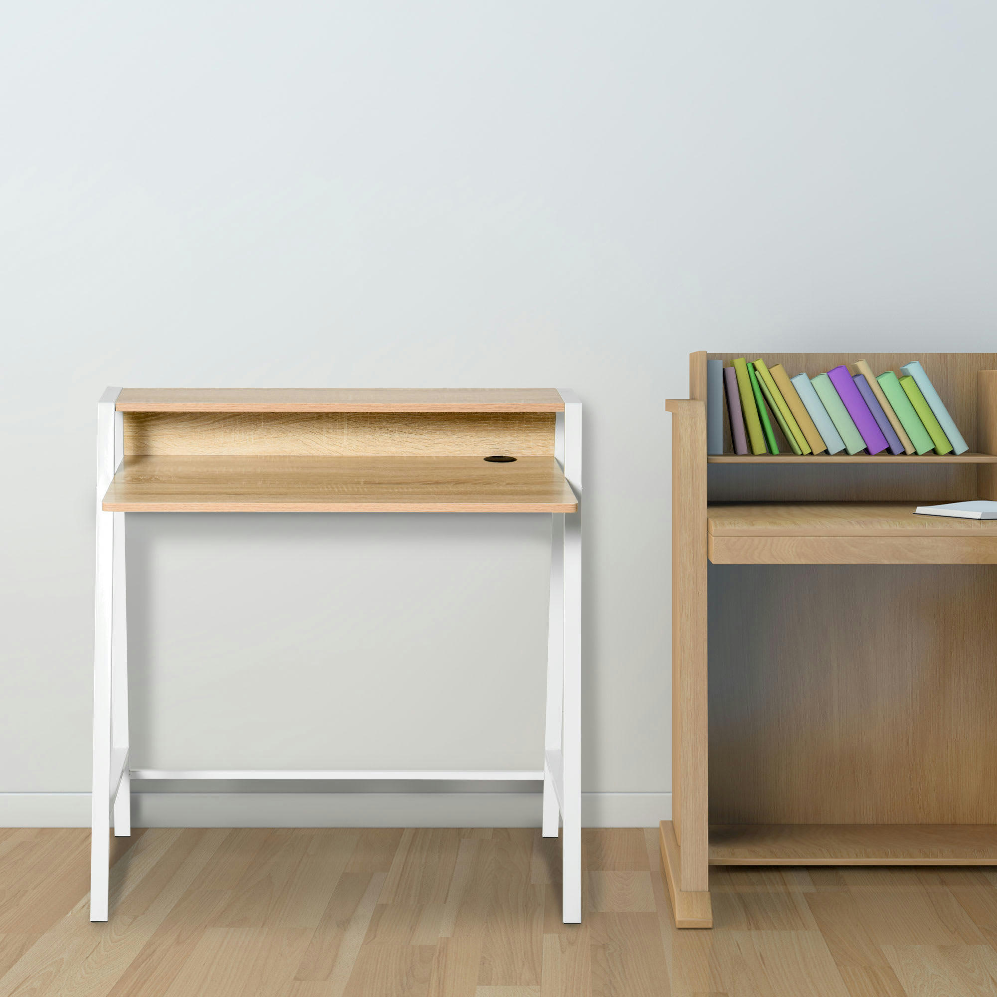 - Bureau secrétaire néo-rétro avec étagère