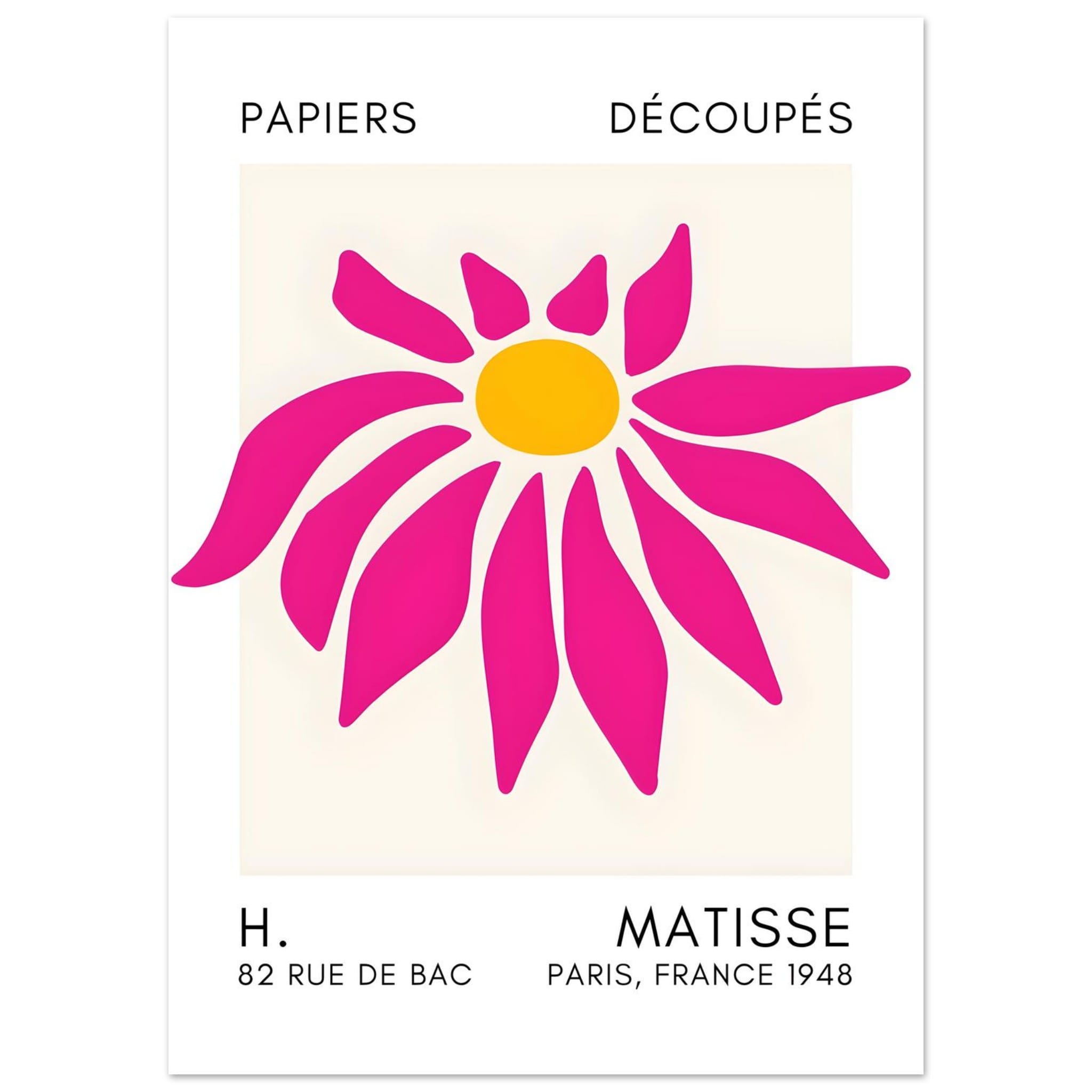 Artfulprints Poster Matisse – Deep sea dance pink  - 50x70 cm - Roze