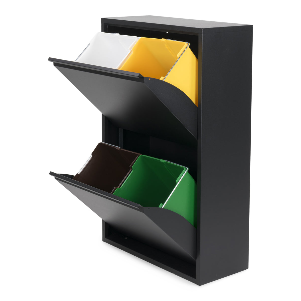 Spinder Design afvalscheider Gigi 4 - Zwart - 4 x 18,5 L