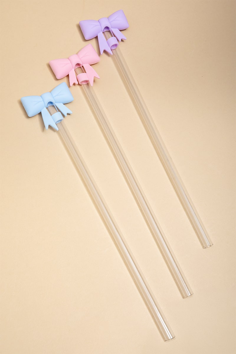 Bow Straw Topper Set