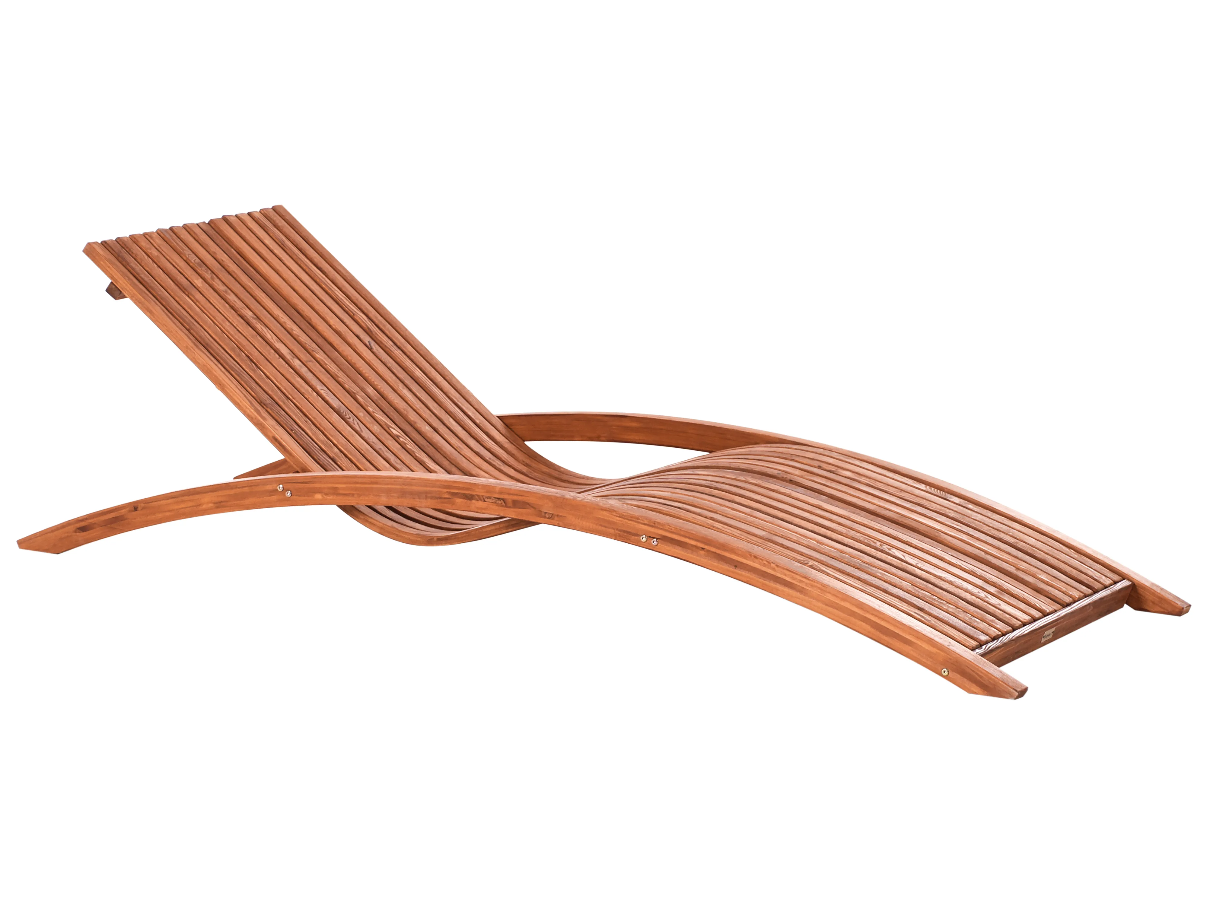 Sun Lounger TANARO Larch Wood Brown