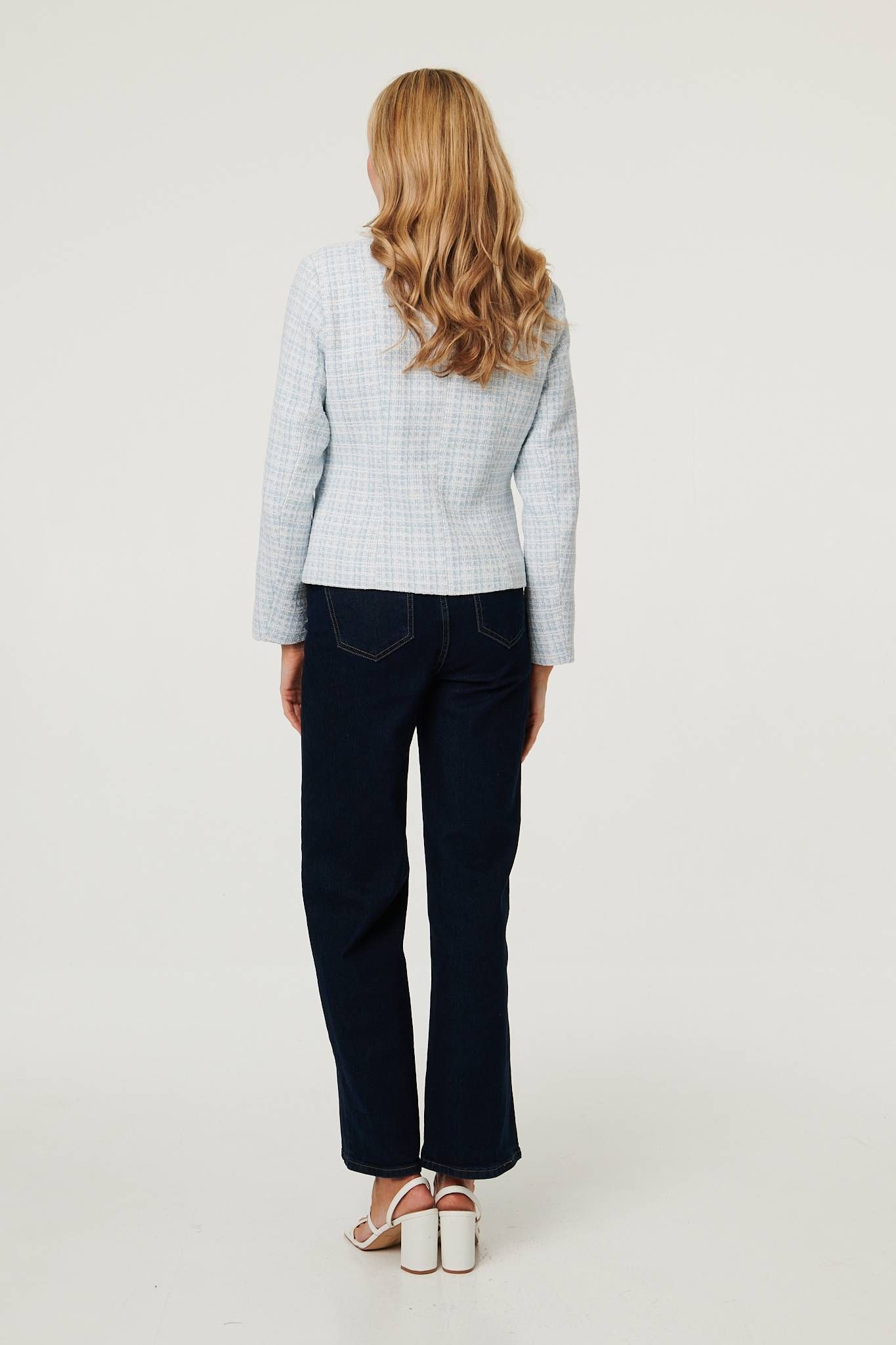 Izabel London Textured Button Detail Fitted Jacket
