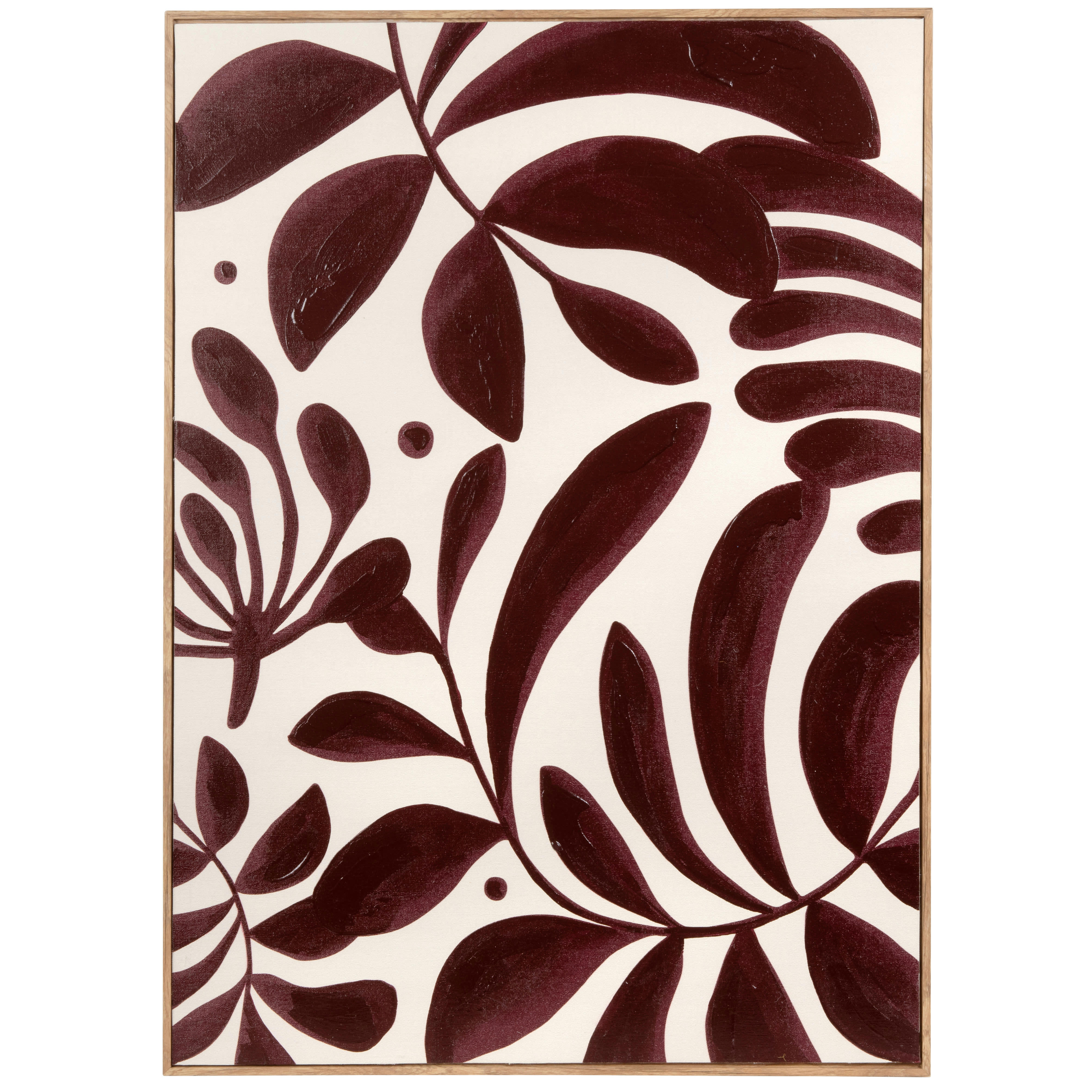 MARIANA - Toile imprimée et peinte rouge et beige 52x72