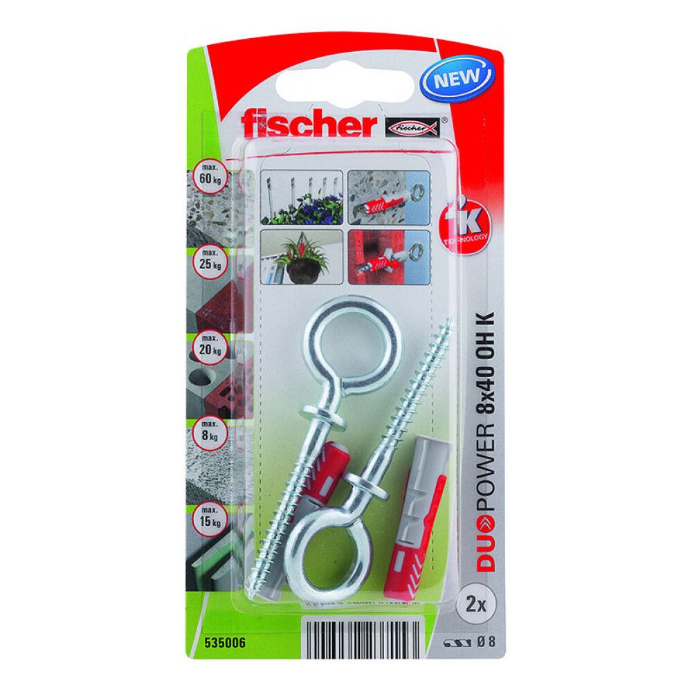 UNIVERSALPLUGG FISCHER DUOPOWER 8X40MM 2-STK