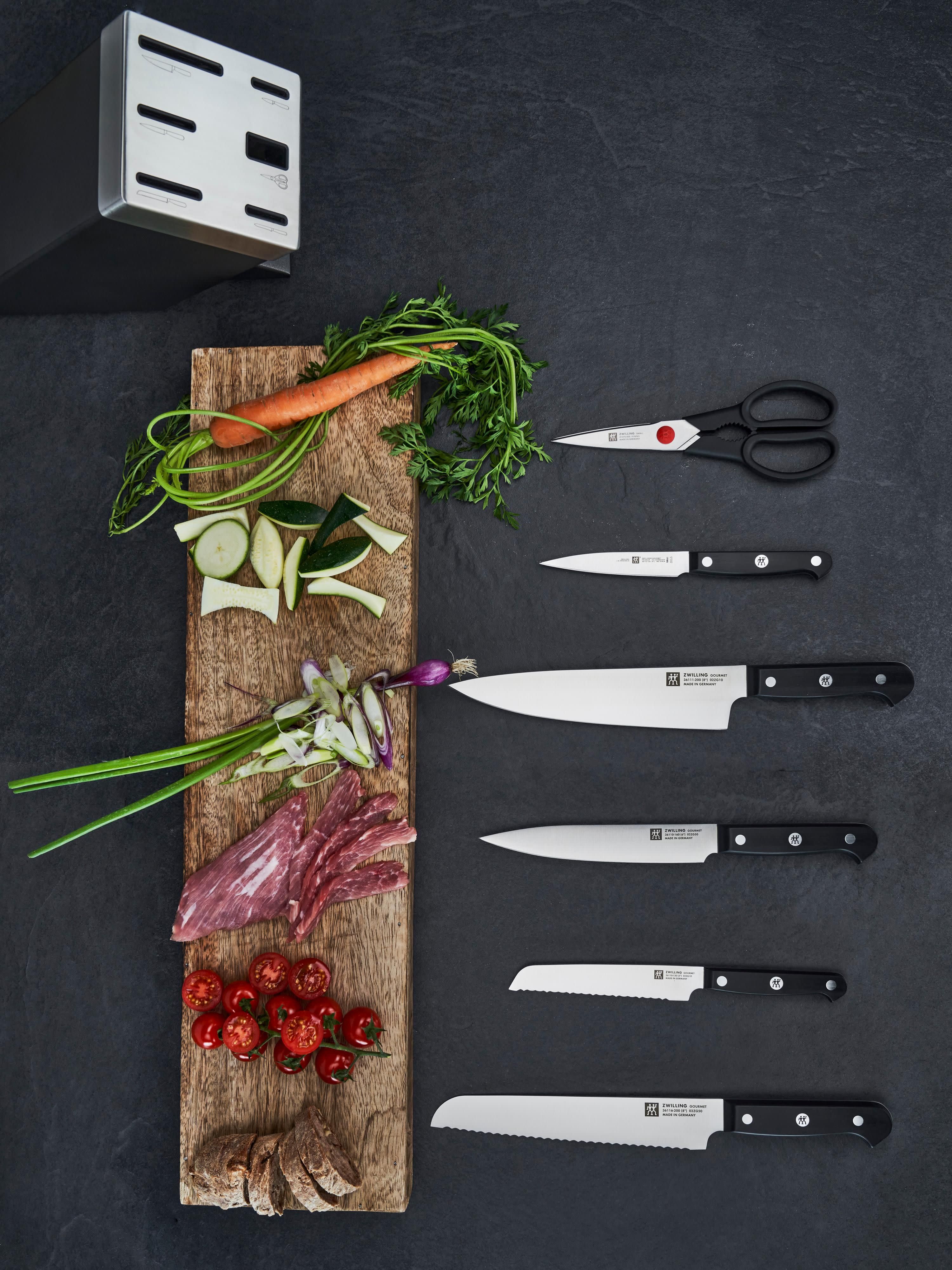 Selbstschärfender Messerblock Gourmet mit 5 Messern und 1 Schere
