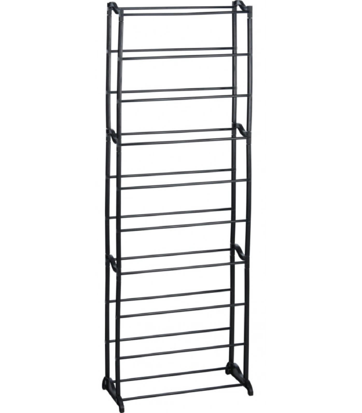 MÉTAL - Étagère rangement chaussures noire 10 étages