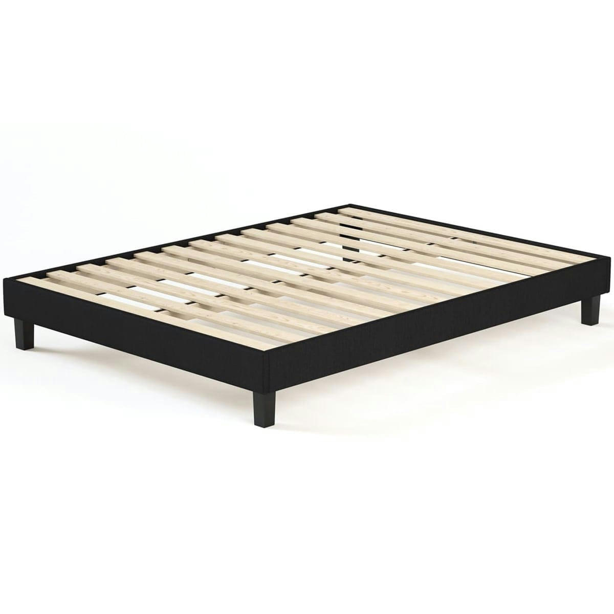 AXEL - Sommier à lattes 160x200 cm en tissu déco noir