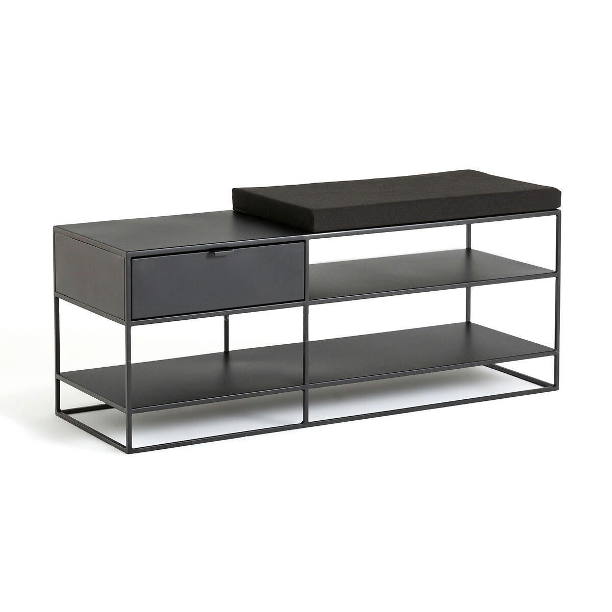 Banc de rangement en métal acier, Hiba