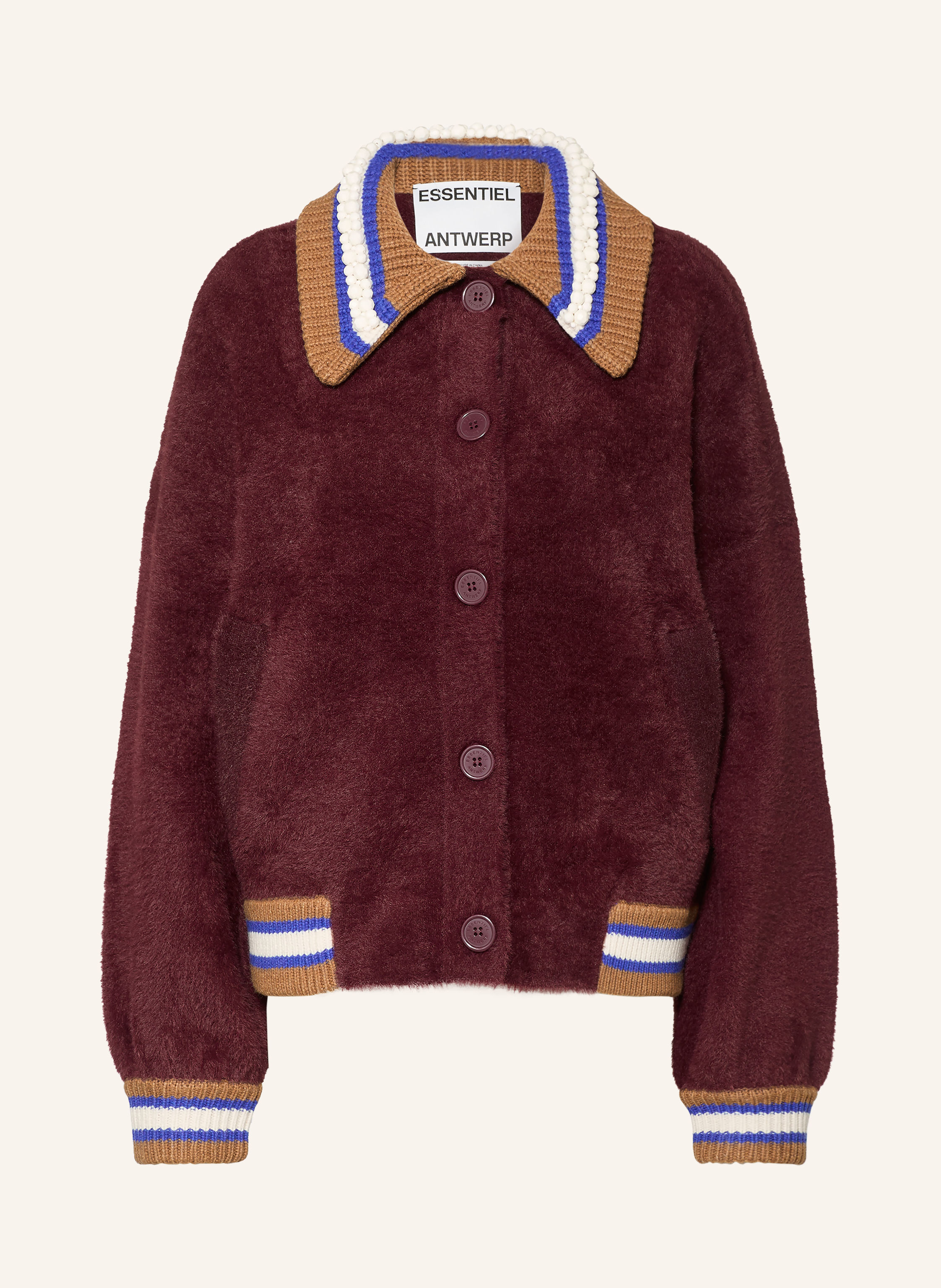 ESSENTIEL ANTWERP Strickjacke KAMORE mit Schmuckperlen
