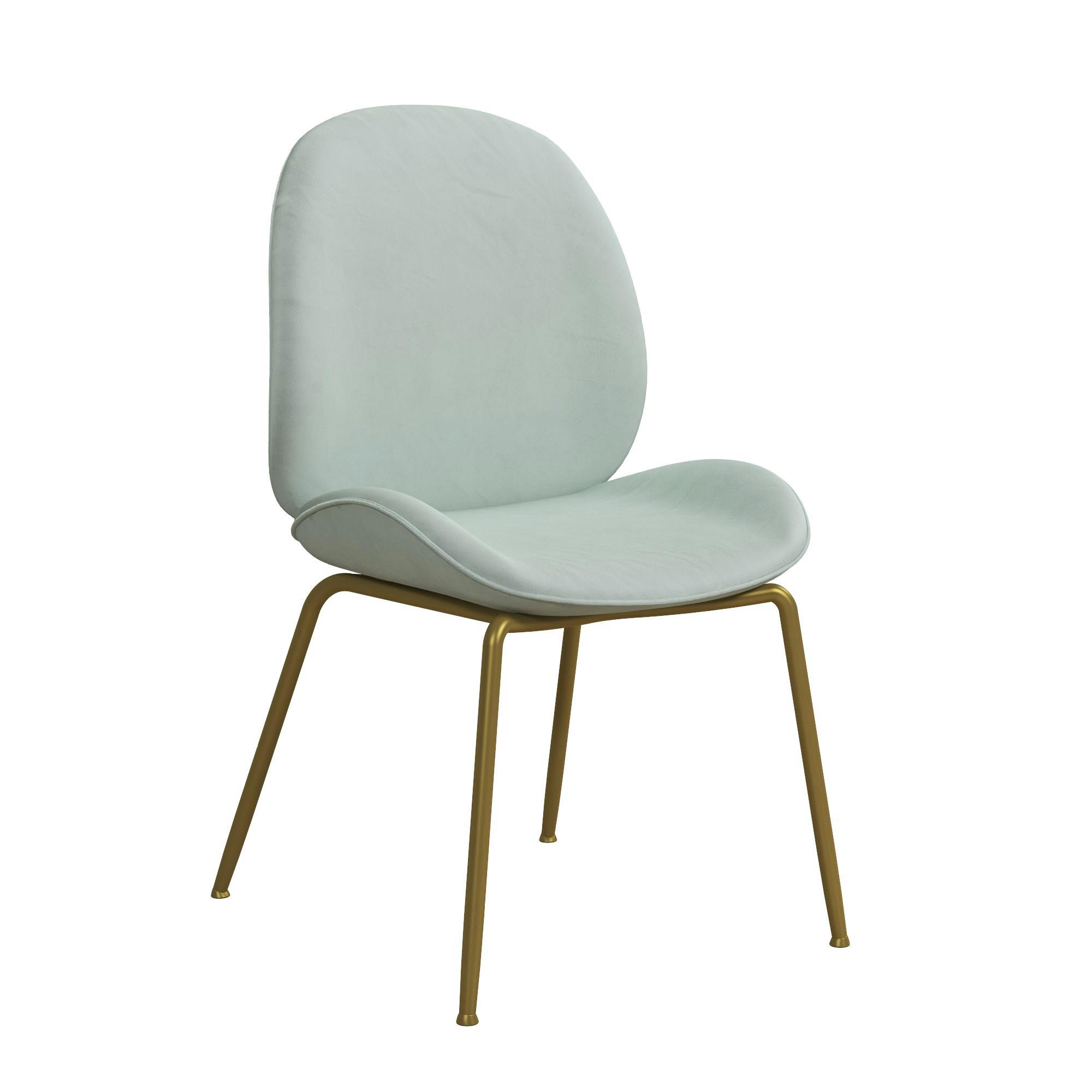 ASTOR - Chaise de salle à manger en velours Bleached Teal