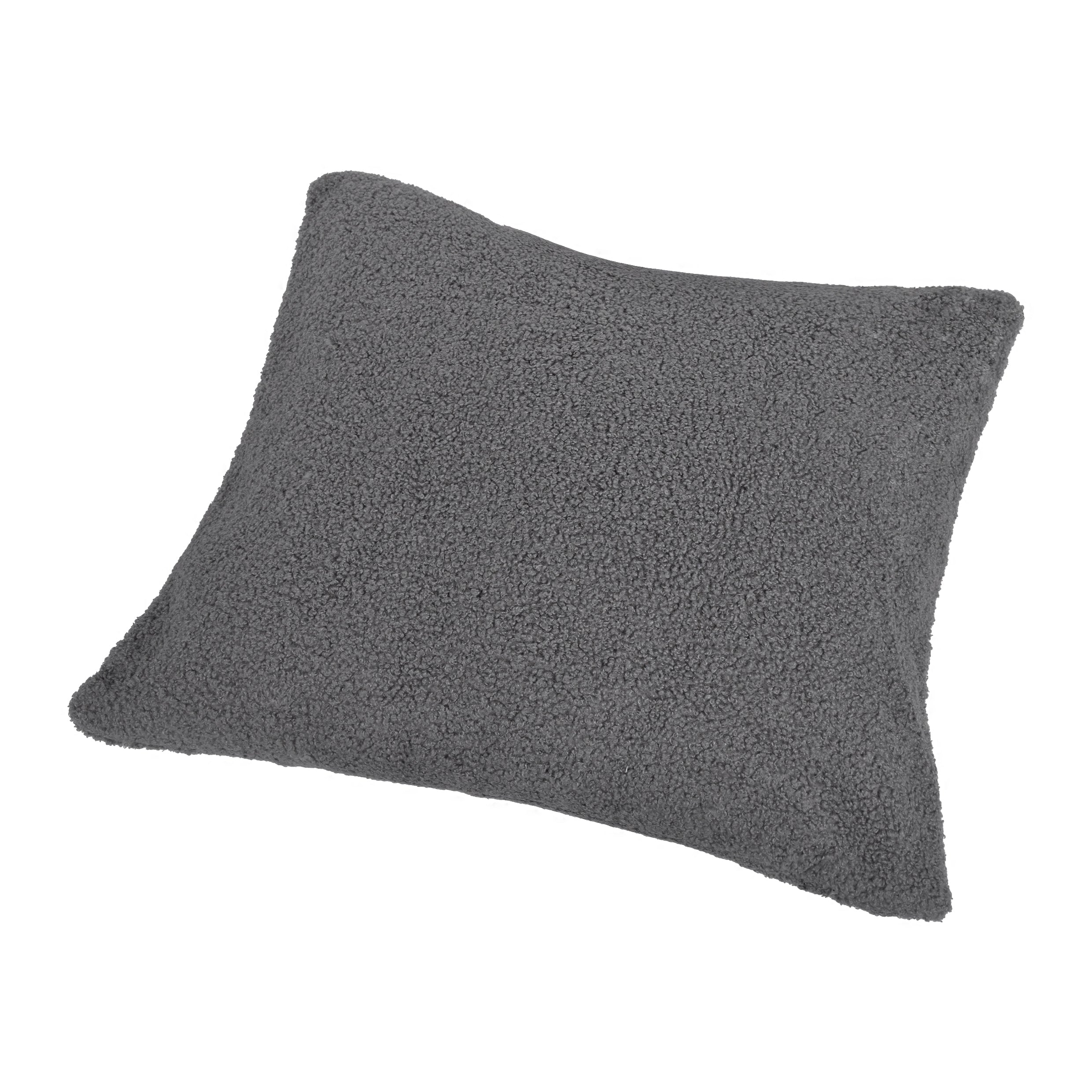 QUVIO Sierkussenhoes teddy - 45x45cm – Donker grijs