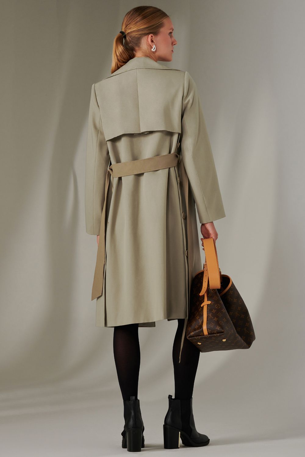 Jolie Moi Two Tone Contrast Trench Coat