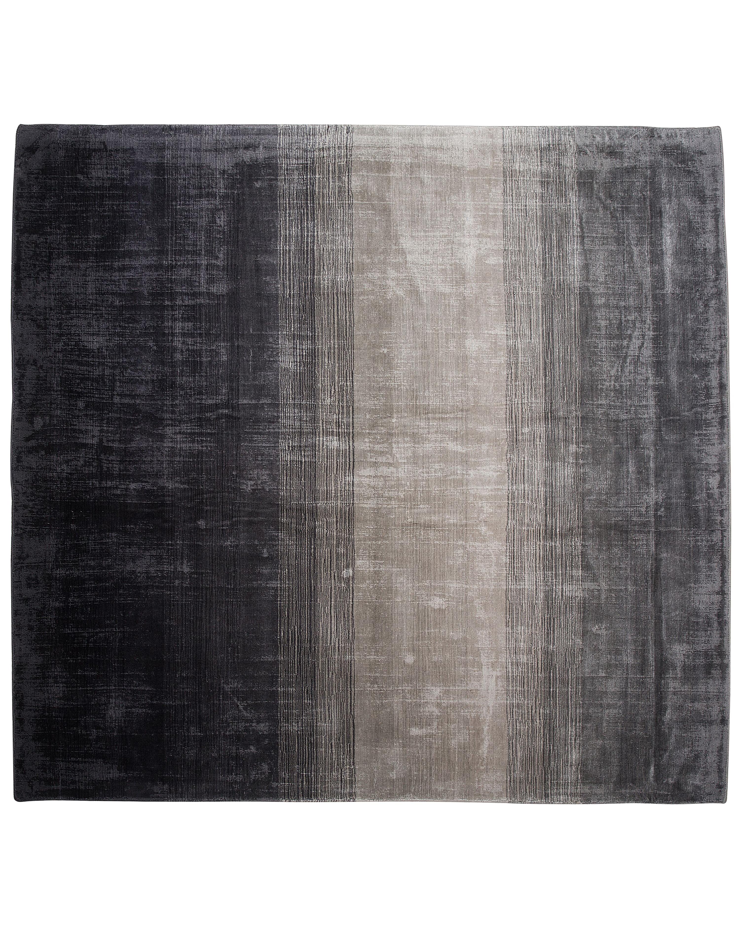 Rug ERCIS Black 200 x 200 cm Viscose