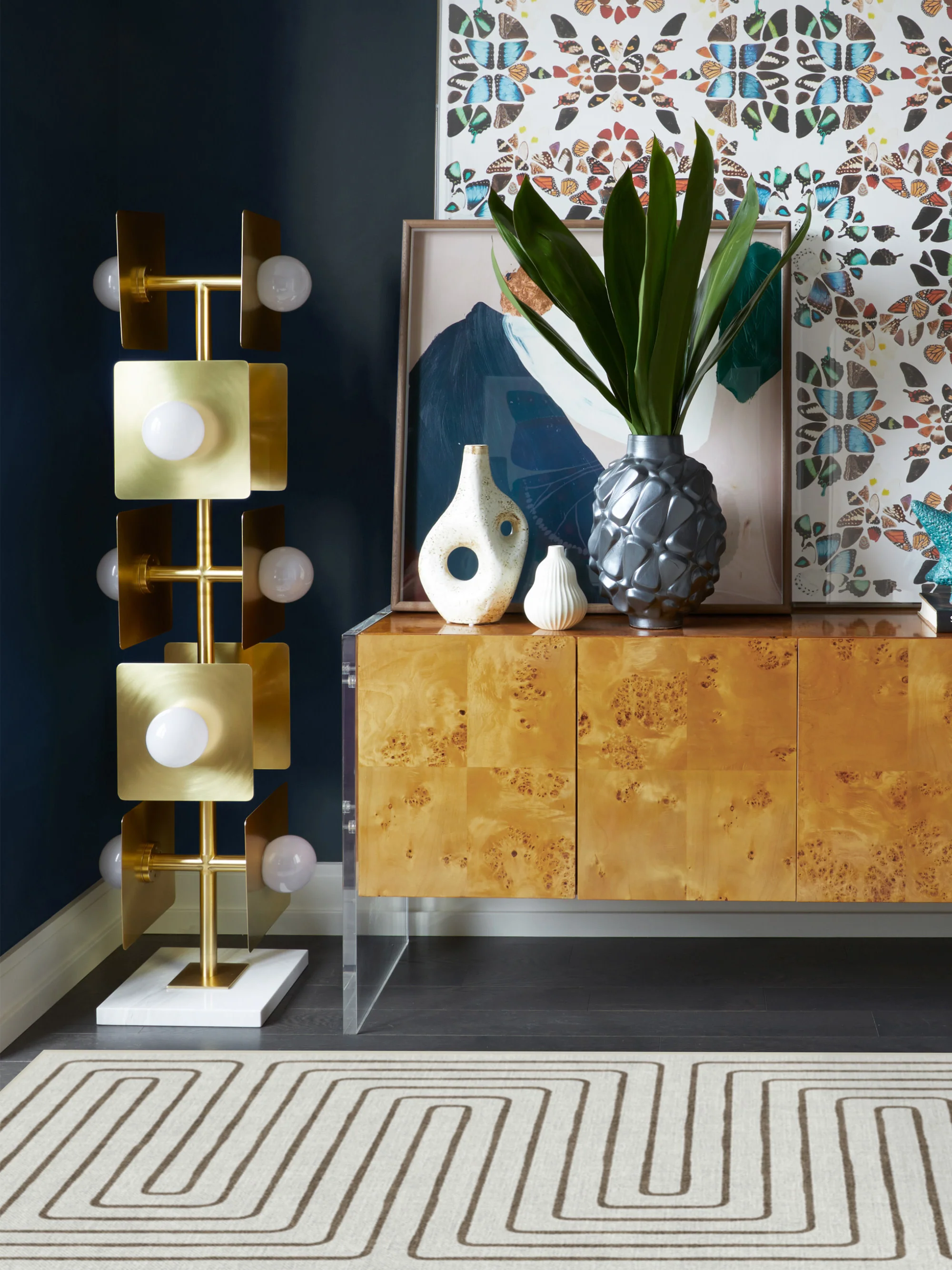 Waschbarer Chenille-Läufer Labyrinth von Jonathan Adler