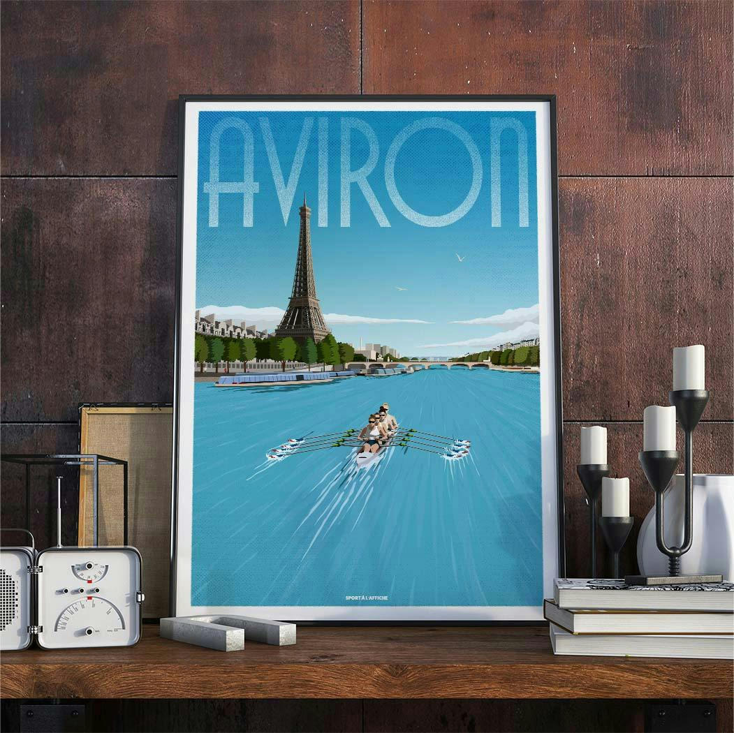 AVIRON - Affiche Aviron in Paris 30x40cm