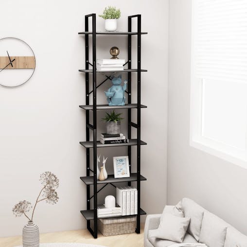 NNEVL Storage Shelves 2 pcs Grey 60x30x210 cm Chipboard