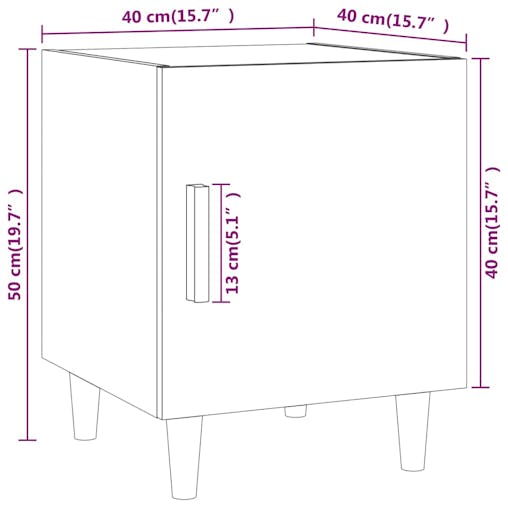 NNEVL Bedside Cabinets 2 pcs White Engineered Wood