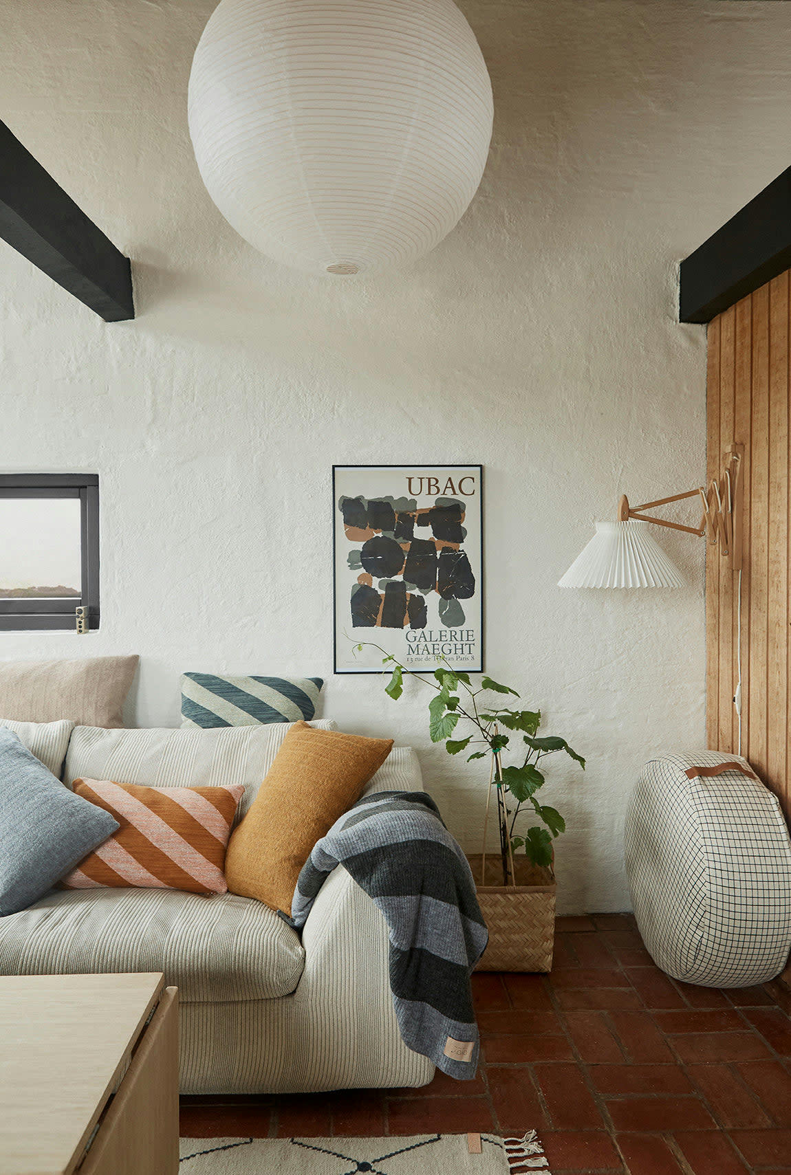 SIT ON ME - Pouf blanc 100% coton Ø65xH32cm