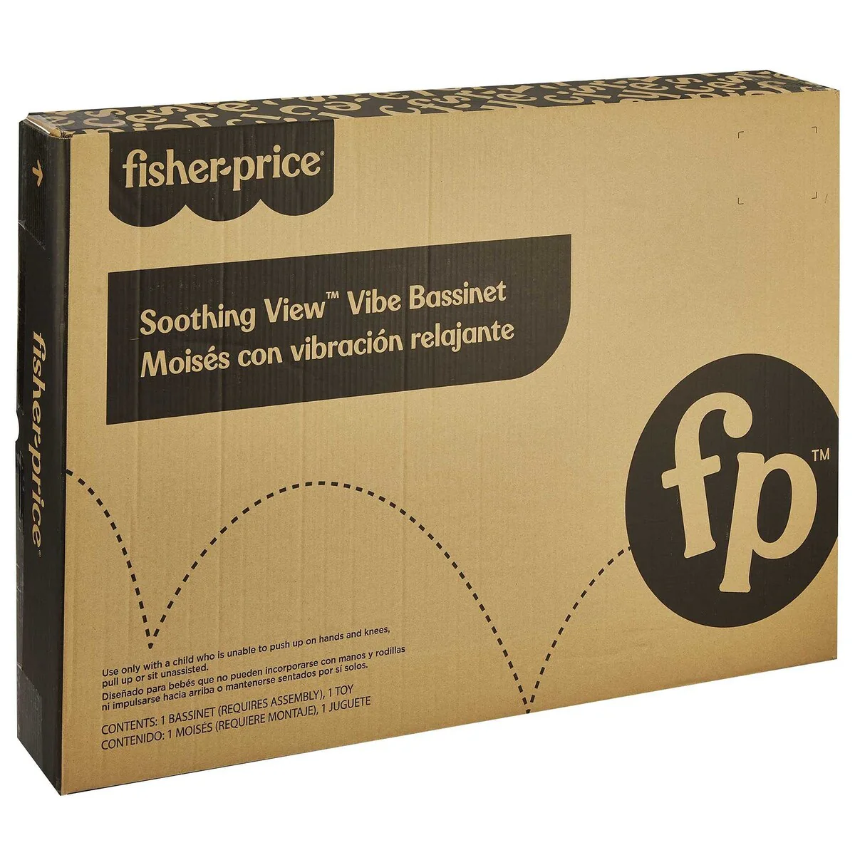 Baby Crib Soothing View Vibe Bassinet Portable Cradle with Music Vibrations and Slim Fold for Travel, Moonlight Forest