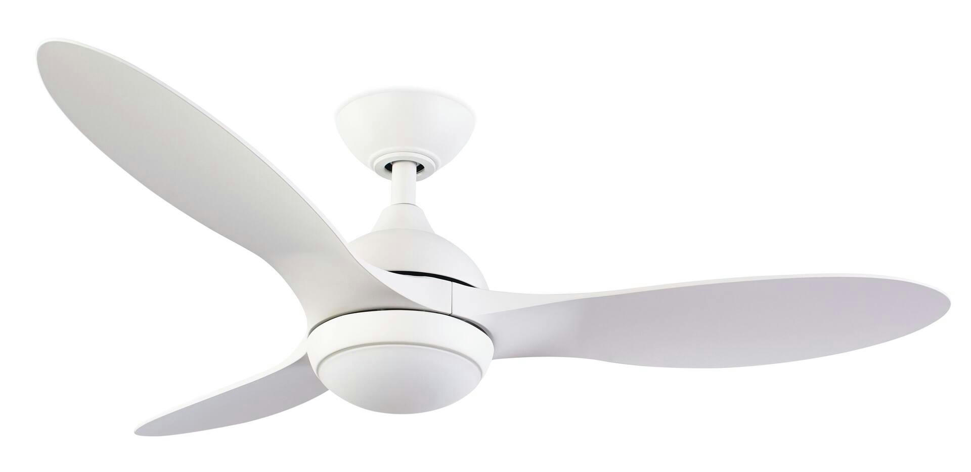 NOMA Levi 3-Blade 6-Speed Ceiling Fan with DC Motor & LED Light Kit , White, 48-in