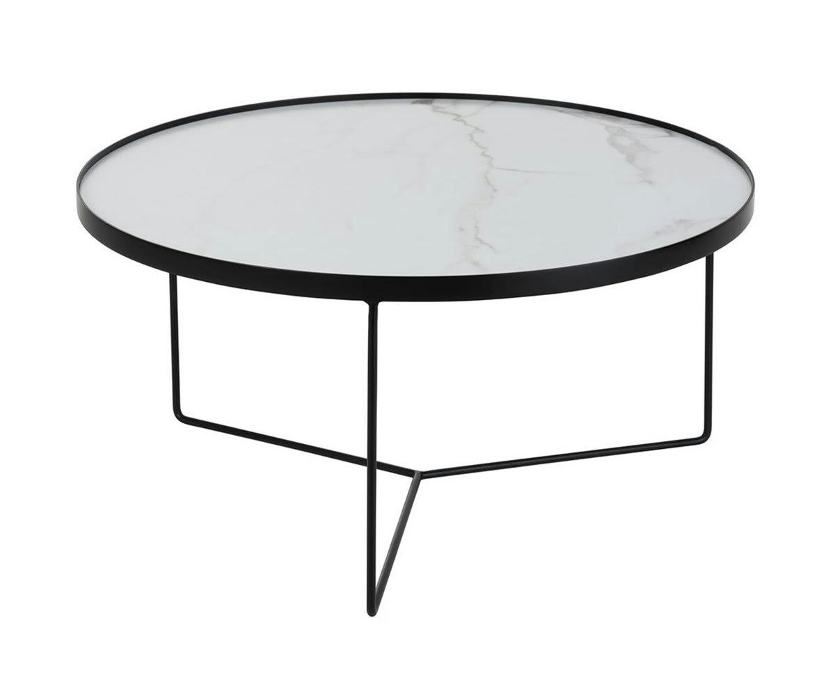 VALENTINO - Table basse ronde effet marbre