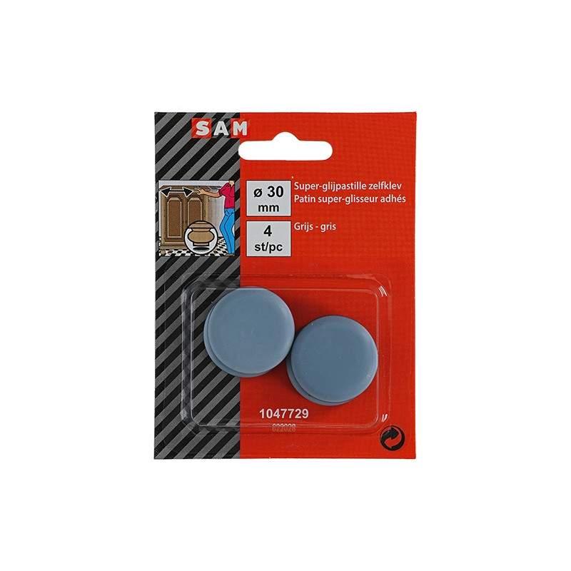 Patin glisseur adhésif Ø 30 mm 4 pièces