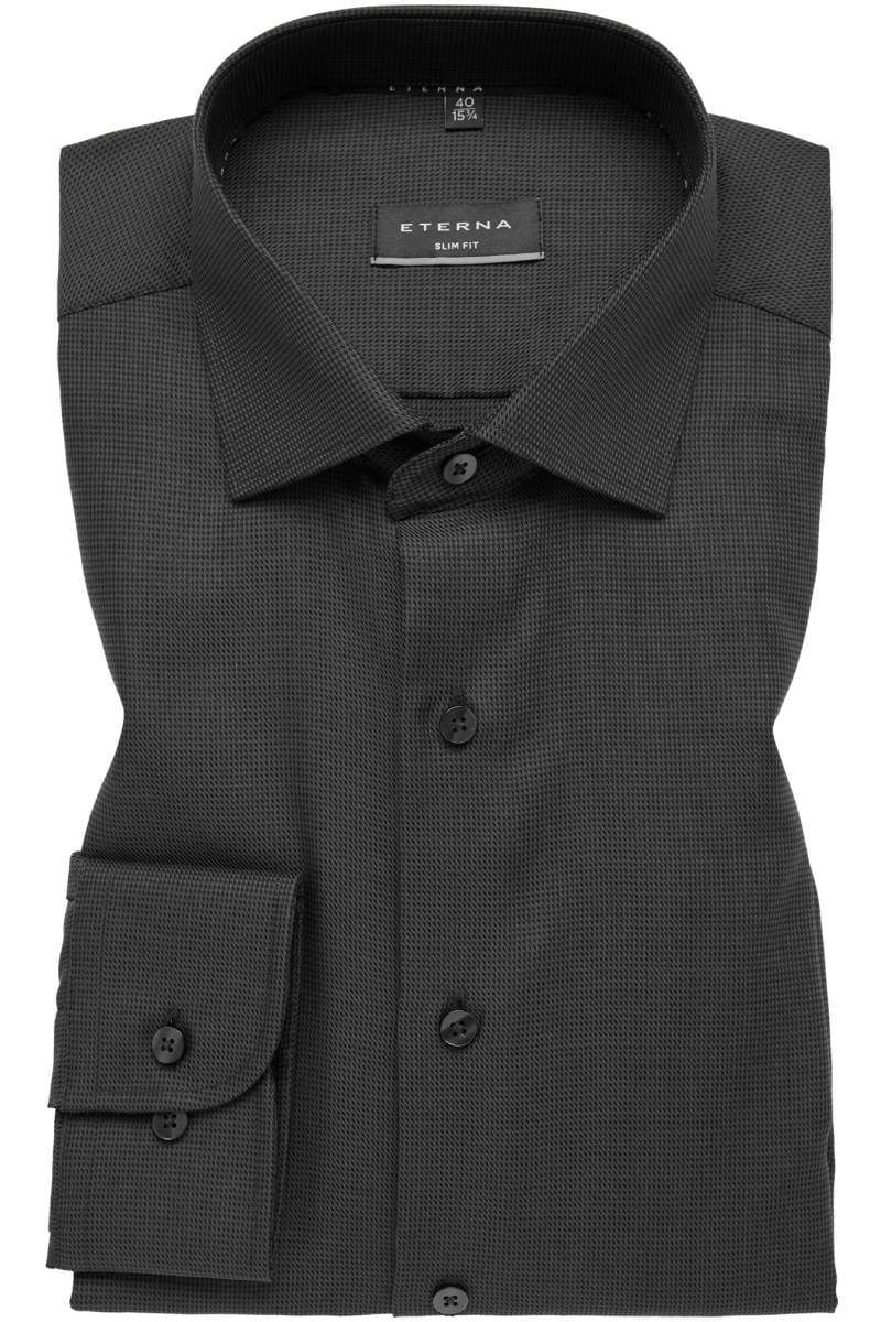 ETERNA Slim Fit Hemd anthrazit, Strukturiert