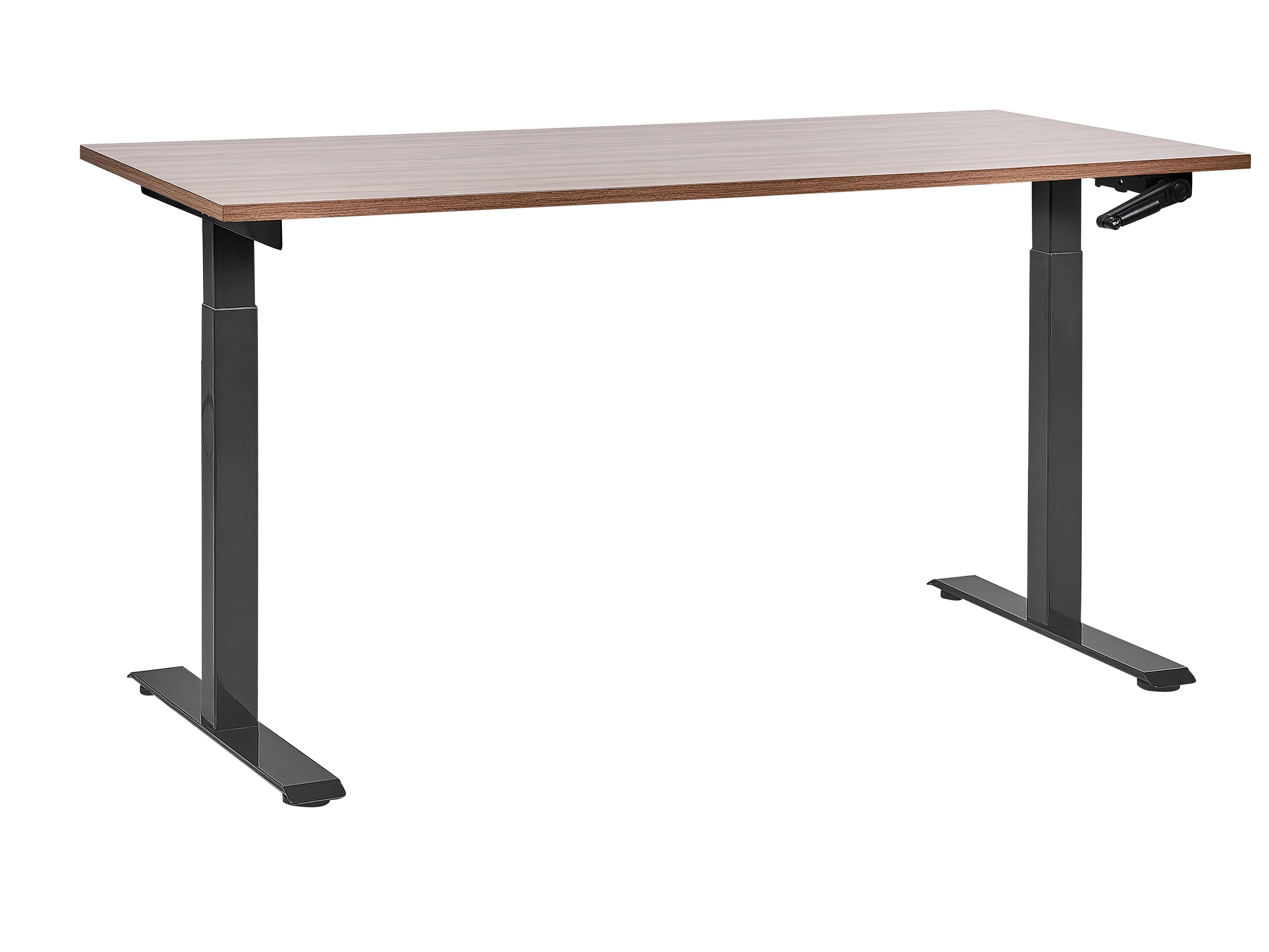 Manual Adjustable Standing Desk DESTINES Brown/ Black 160 cm 72 cm