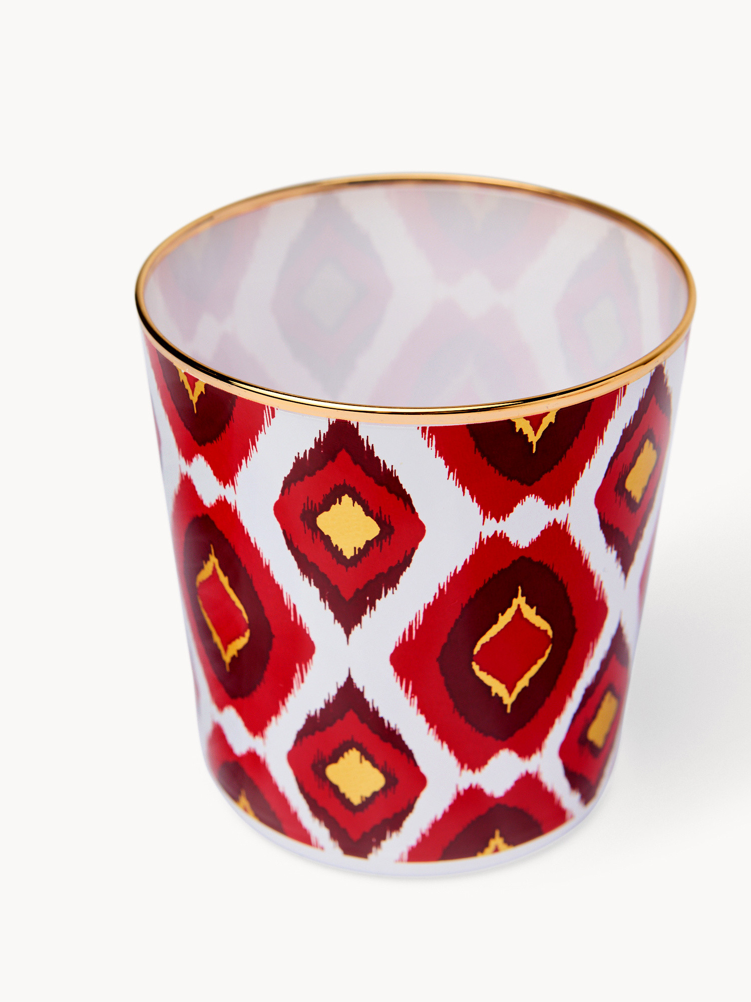 Bicchieri in vetro con decoro ikat