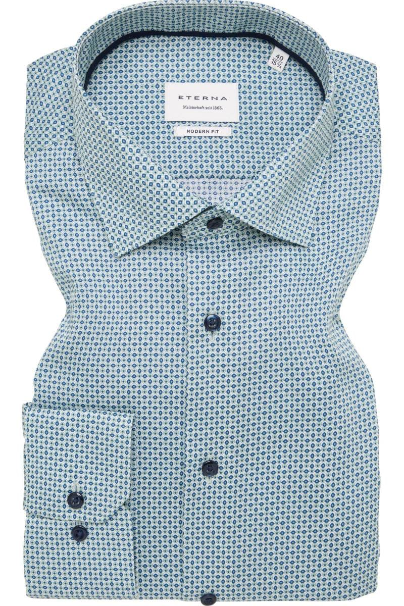 ETERNA Modern Fit Hemd hellgrün, Bedruckt