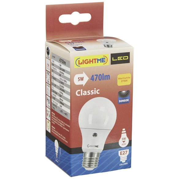 LED-Sensor-Leuchtmittel »Classic«, 5 W, E27, 2700 K, warmweiß, 470 lm
