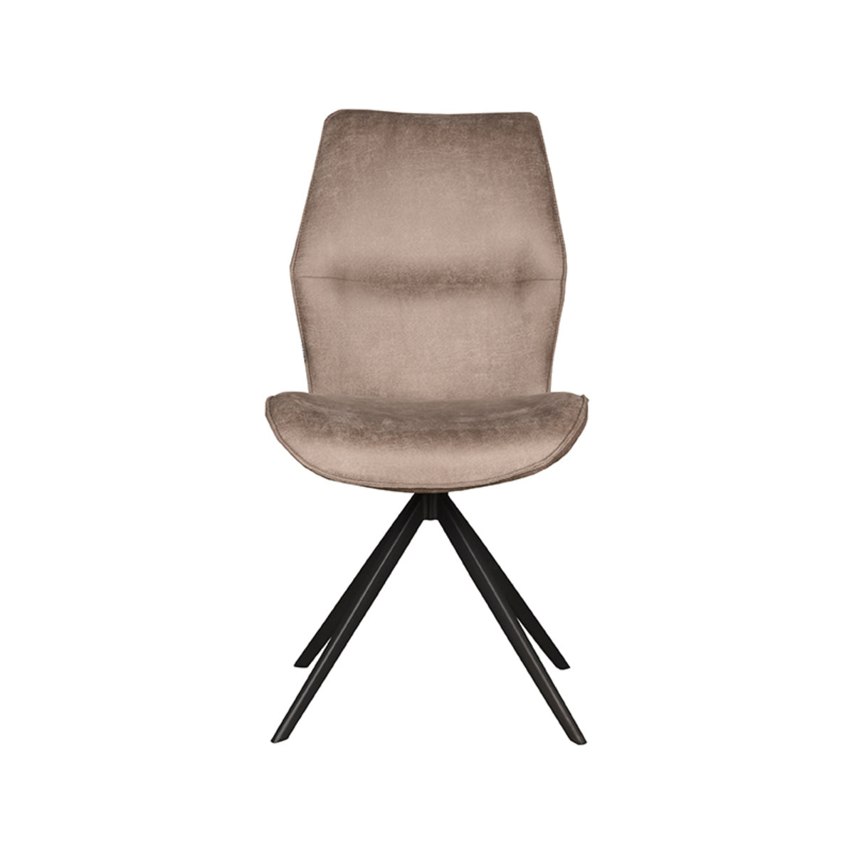 LABEL51 Eetkamerstoel Comfy - Taupe Stof - Zithoogte 47cm - Set van 2
