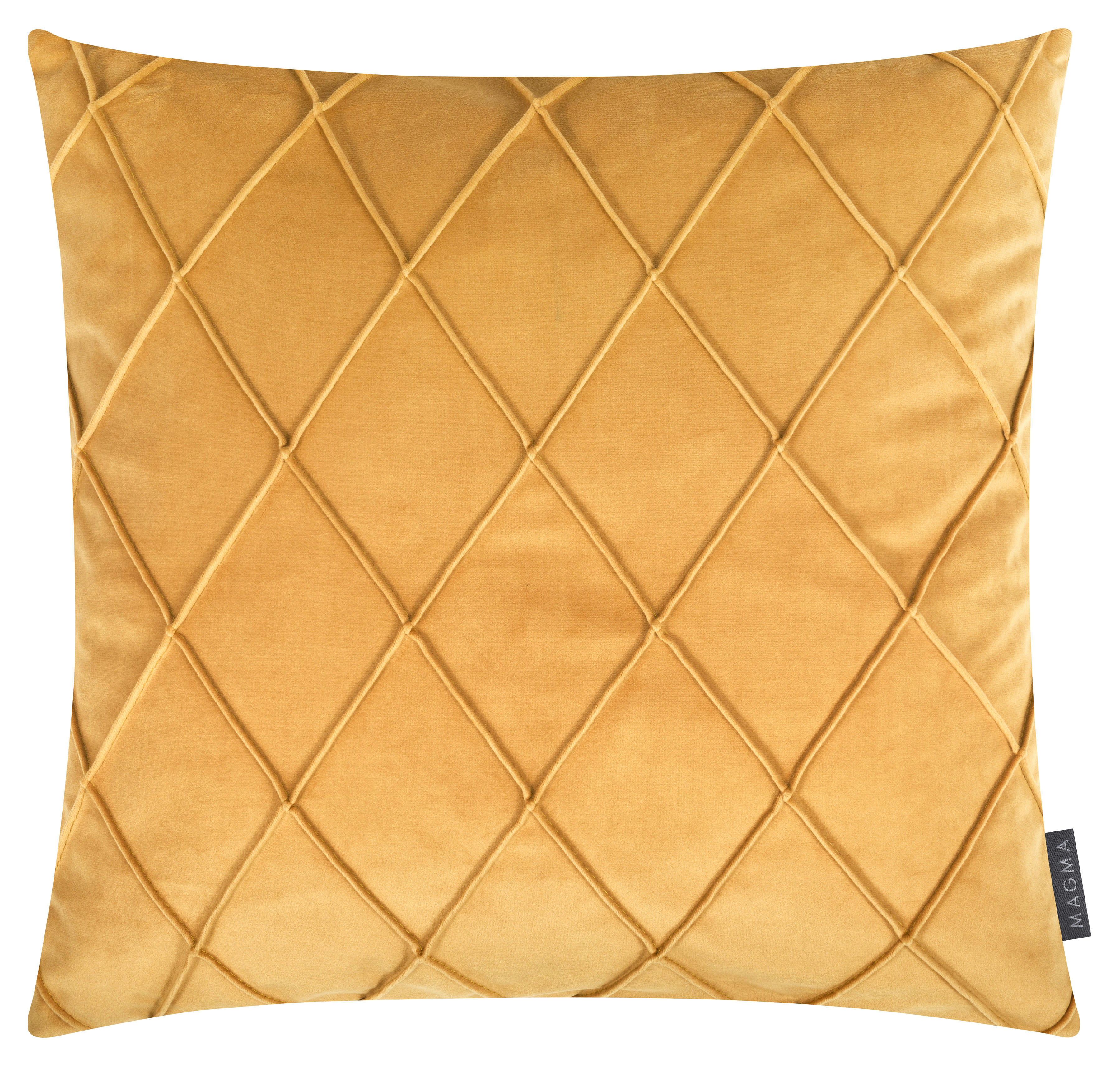 NOBLESS - Housses de coussin velours relief pli cousu jaune or 50x50-Lot de 2