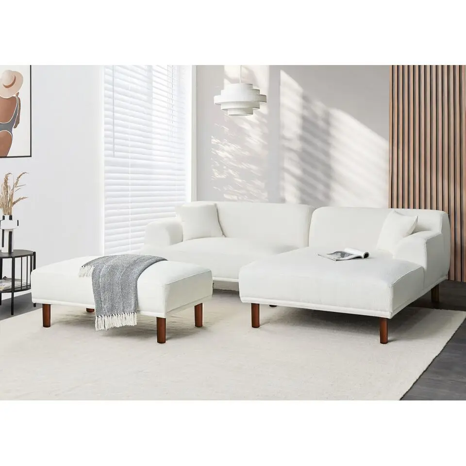 HOLT - Ottomaan - Wit - Boucl&eacute;